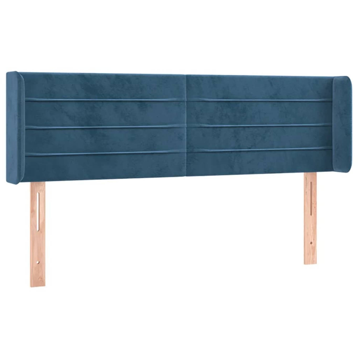 The Living Store Hoofdbord - Trendy - Hoofdborden - 147 x 16 x 78/88 cm - Donkerblauw