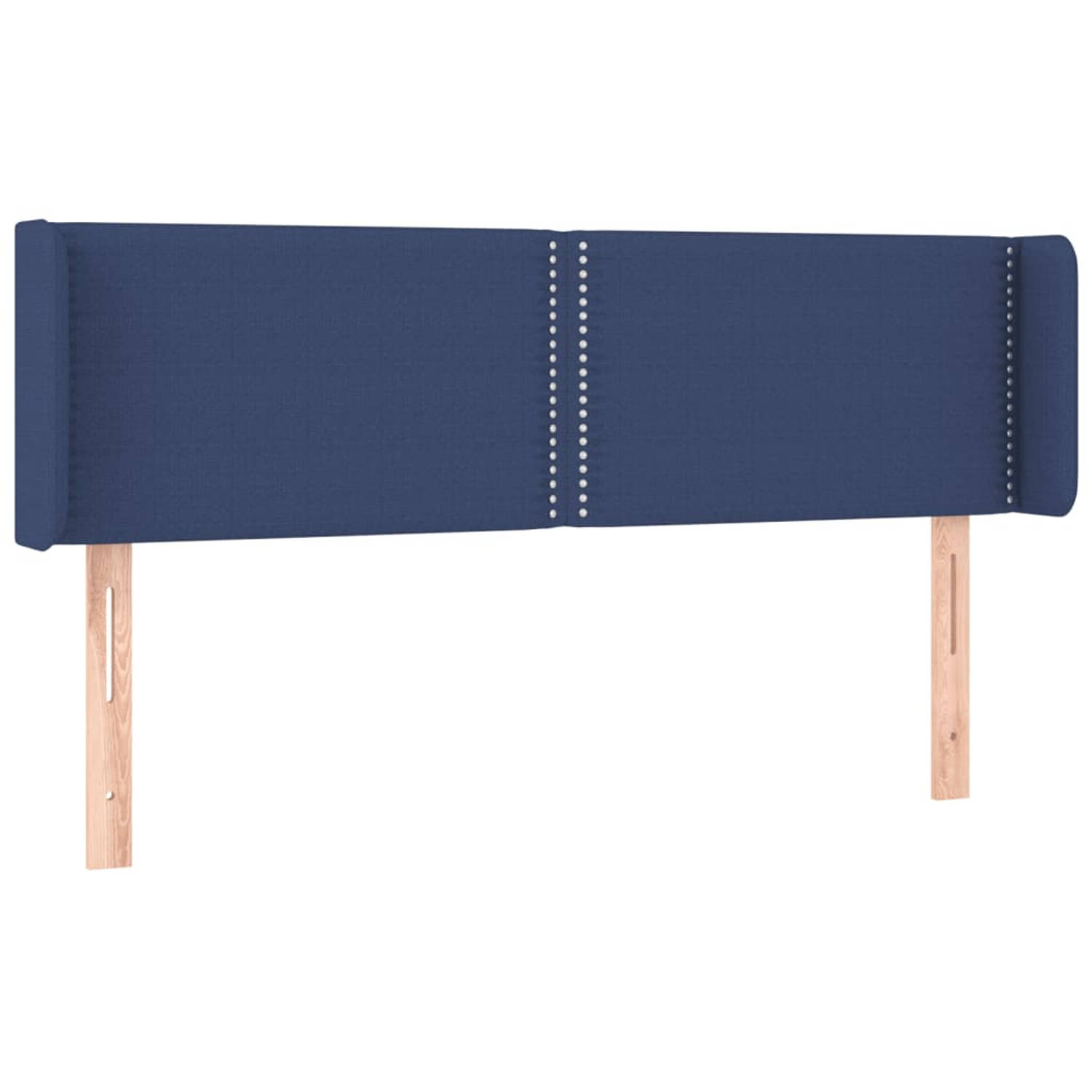 The Living Store Hoofdbord - 147 x 16 x 78/88 cm - Blauw - Stof