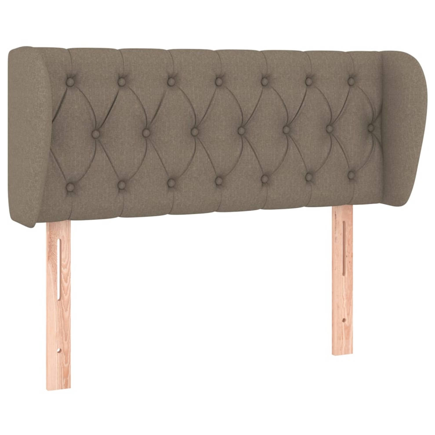 The Living Store Hoofdbord met randen 93x23x78/88 cm stof taupe - Bedonderdeel