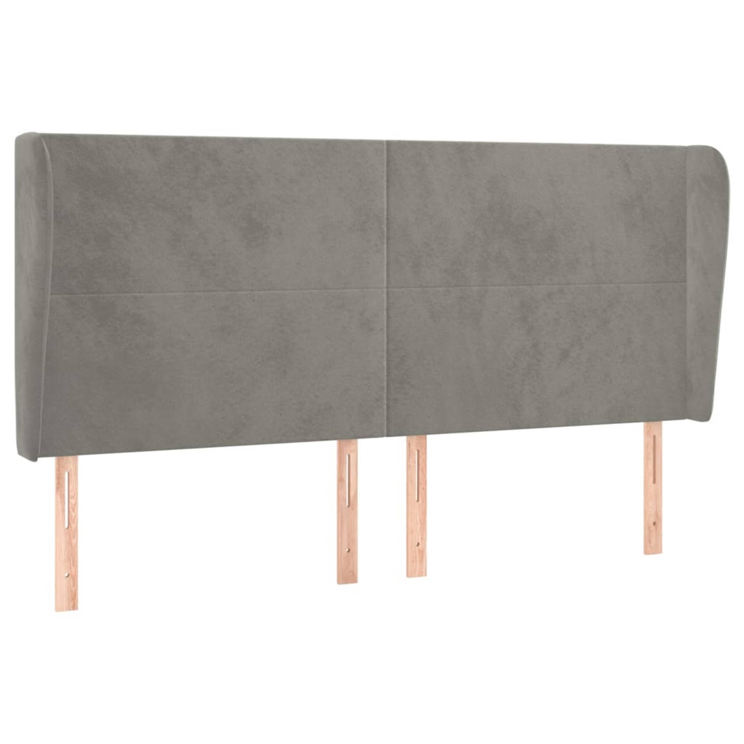 The Living Store Hoofdbord - Classic - Lichtgrijs - 203x23x118/128cm