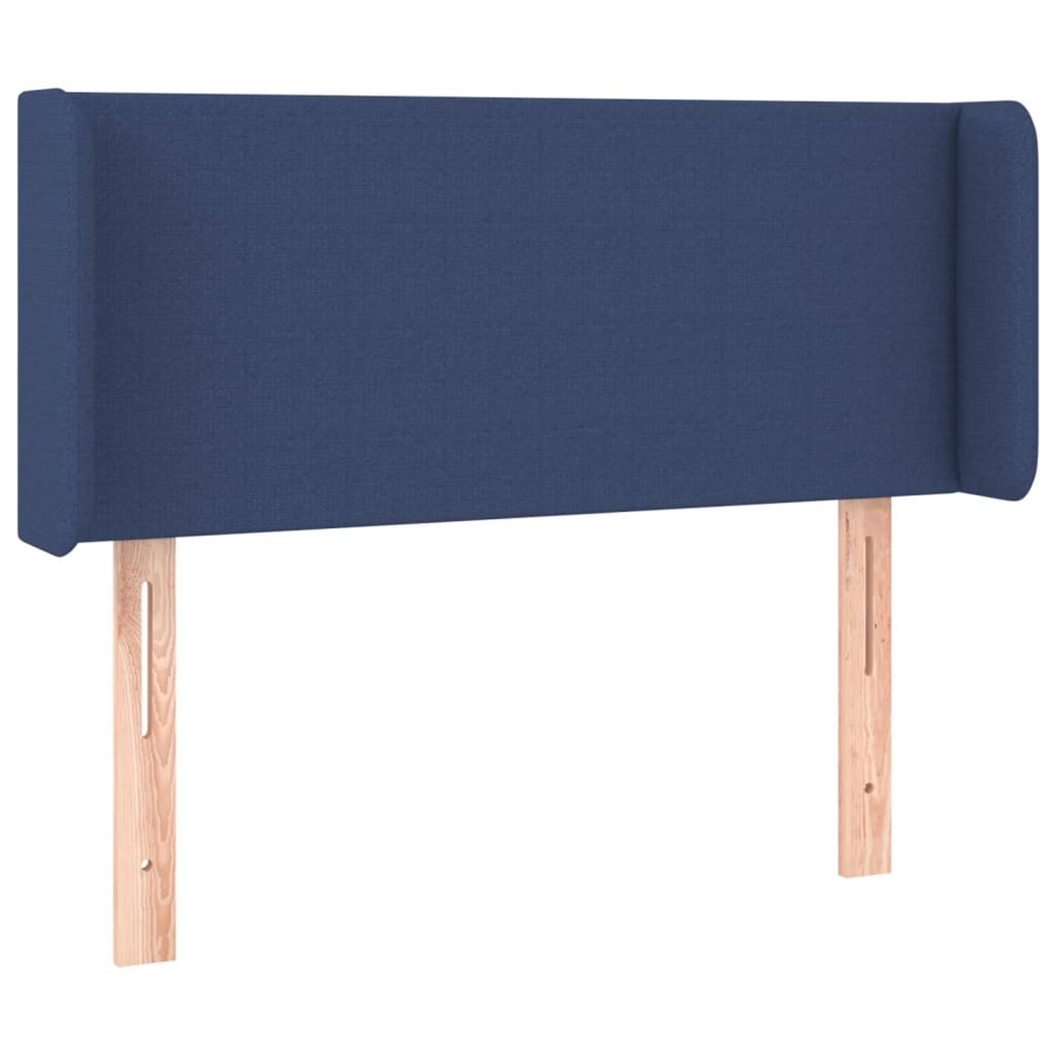 The Living Store Hoofdbord met randen 83x16x78/88 cm stof blauw - Bedonderdeel