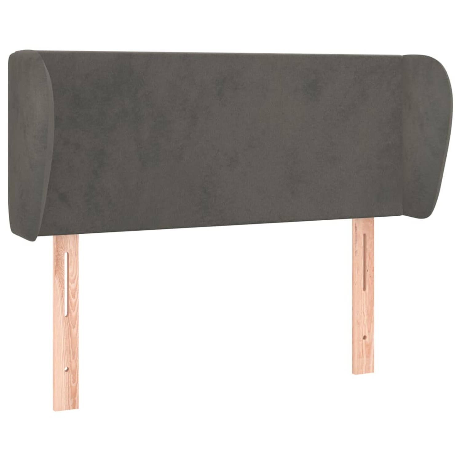 The Living Store Klassiek Hoofdbord - Donkergrijs - 103 x 23 x 78/88 cm - Fluweel