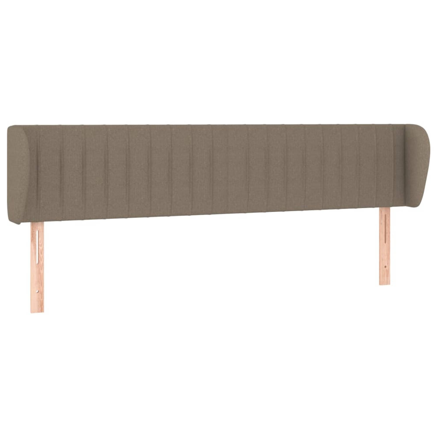 The Living Store Hoofdeind - 183x23x78/88 cm - Taupe stof - hout - Verstelbare hoogte