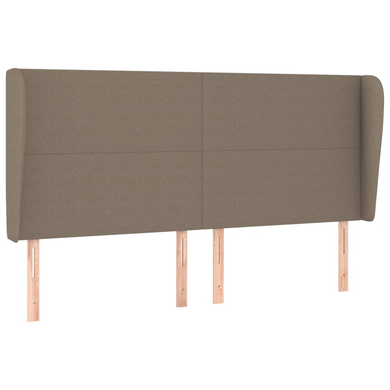 The Living Store Hoofdbord - Hoofdeind - Taupe - 203 x 23 x 118/128 cm