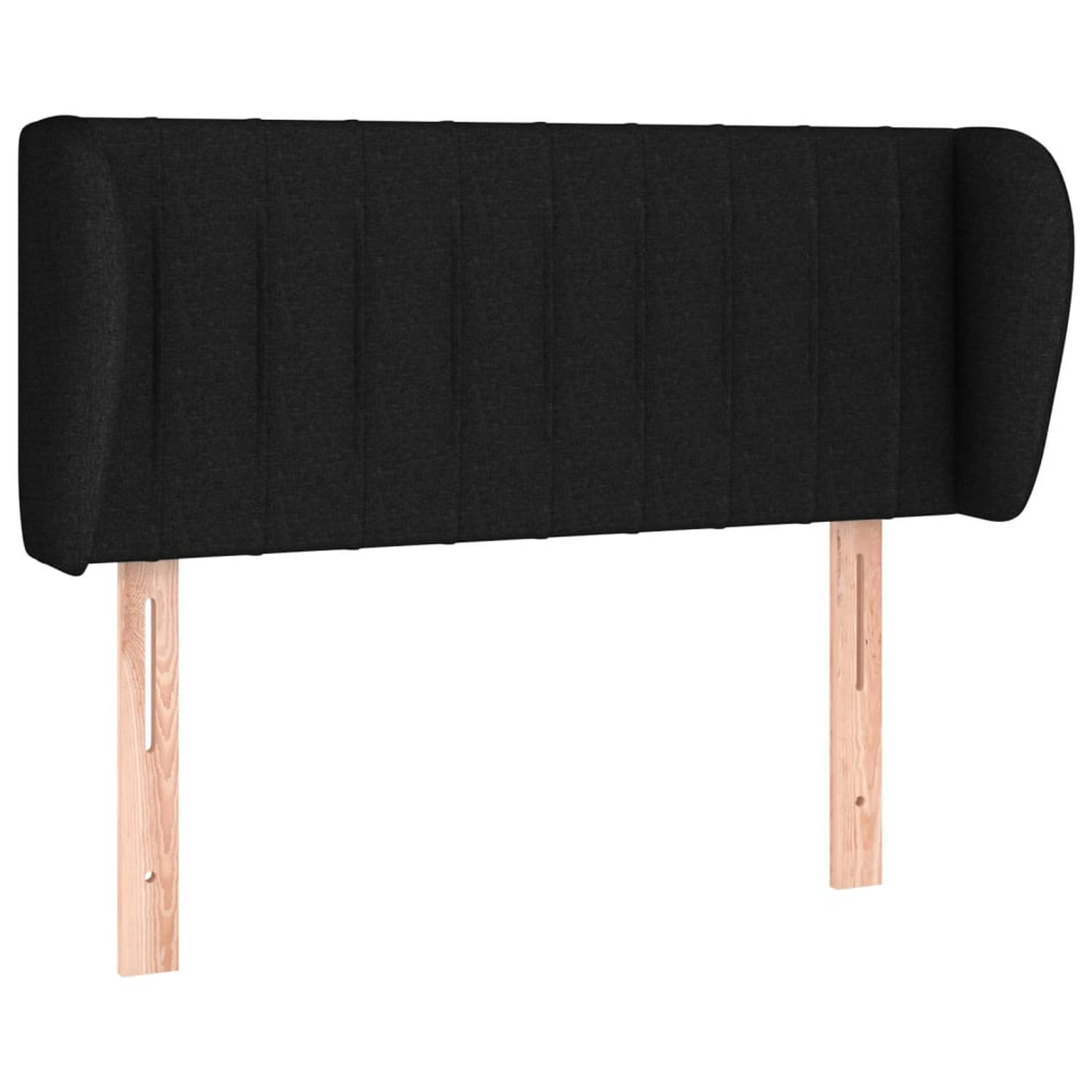 The Living Store Hoofdbord - Zwarte stof - Duurzaam - Verstelbare hoogte - Stevige poten - Comfortabele ondersteuning - 103 x 23 x 78/88 cm