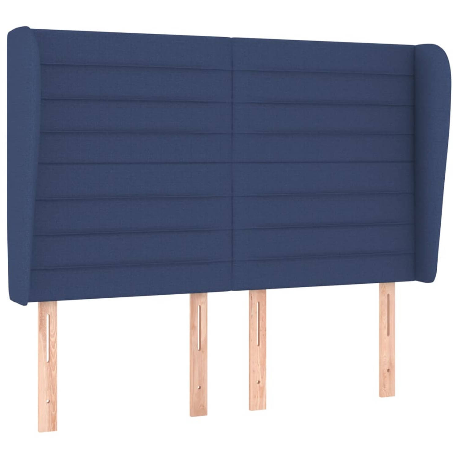 The Living Store Hoofdbord Blauw - 147 x 23 x 118 cm - Duurzaam materiaal - Stevige poten