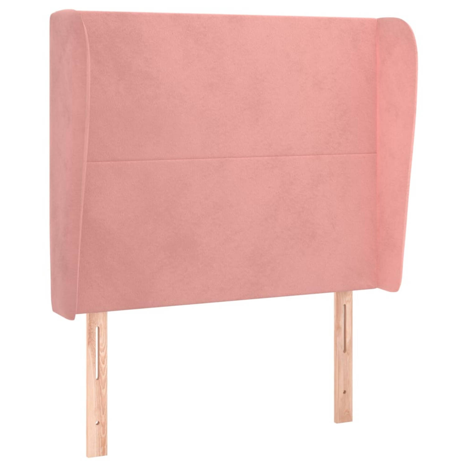 The Living Store Hoofdbord met randen 103x23x118/128 cm fluweel roze - Bedonderdeel