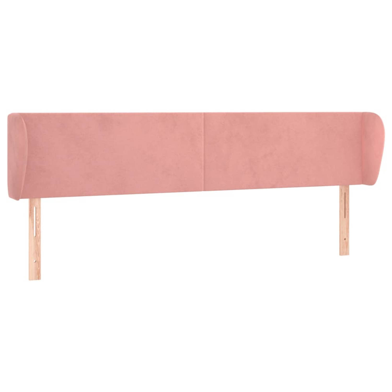 The Living Store Hoofdbord met randen 163x23x78/88 cm fluweel roze - Bedonderdeel
