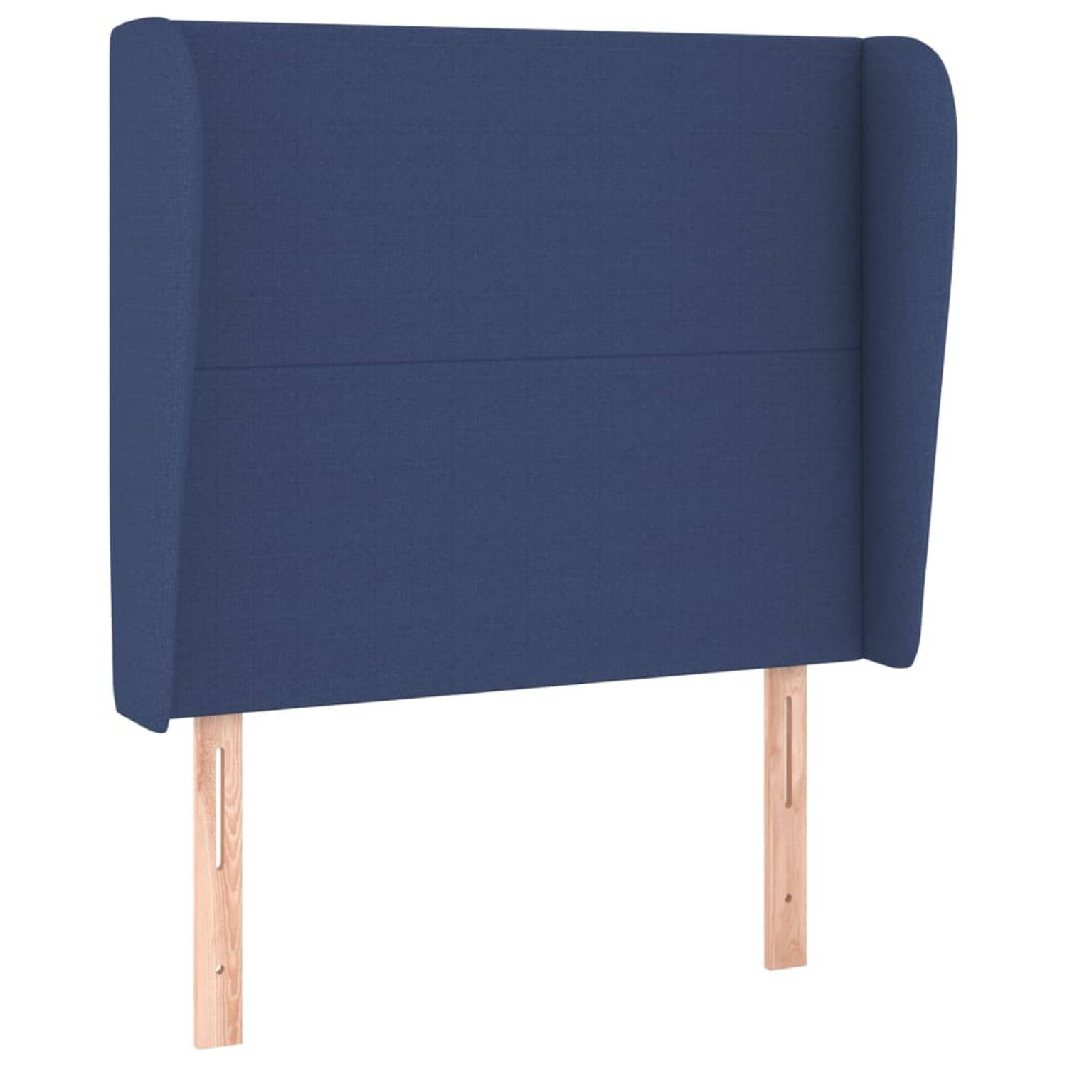 The Living Store klassiek hoofdbord - blauw stof - verstelbare hoogte - stevige poten - comfortabele ondersteuning