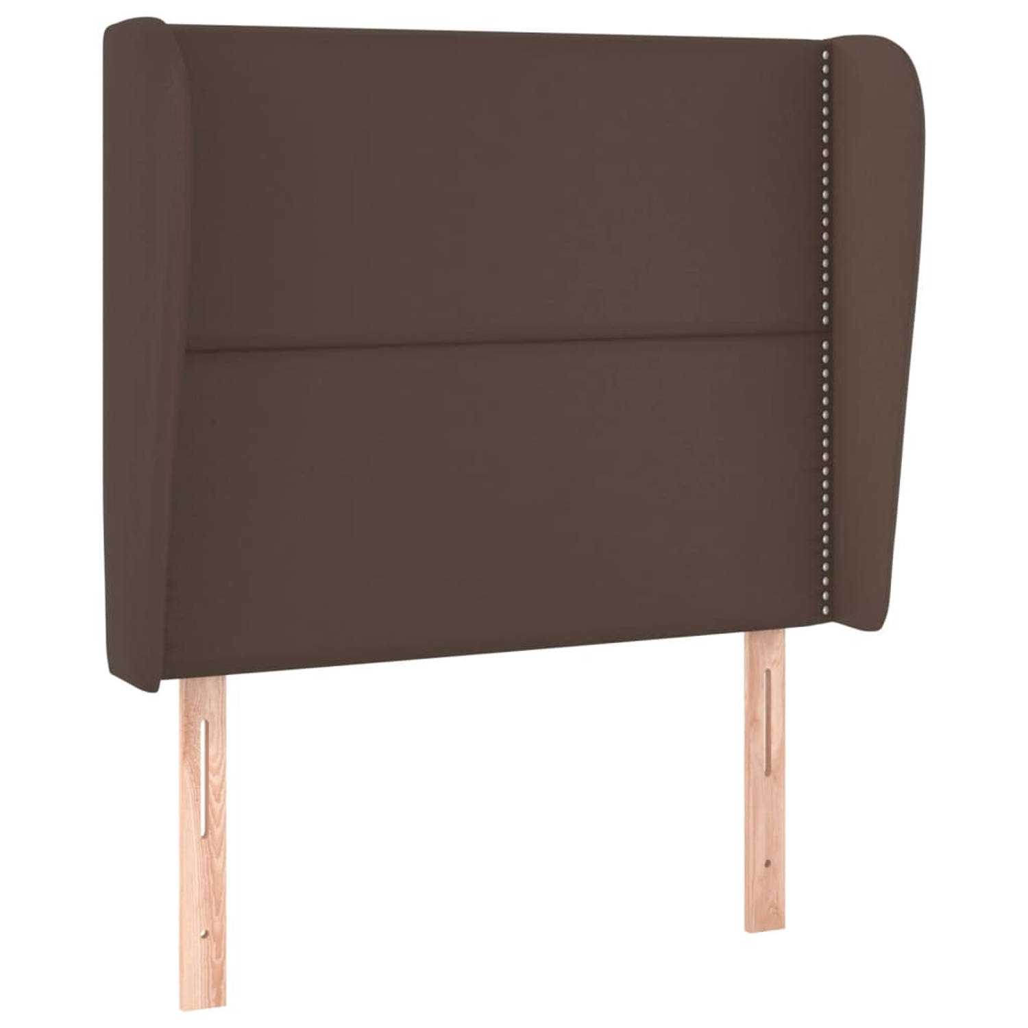 The Living Store Hoofdbord Bed - Bruin - 93 x 23 x 118/128 cm - Duurzaam kunstleer - Stevige houten poten - Verstelbare hoogte - Comfortabele ondersteuning - Montagehandleiding inb