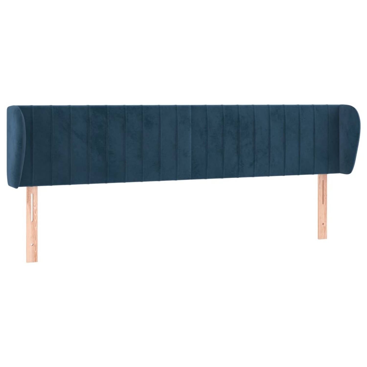 The Living Store Klassiek Hoofdbord - Stof - Donkerblauw - 163 x 23 x 78/88 cm