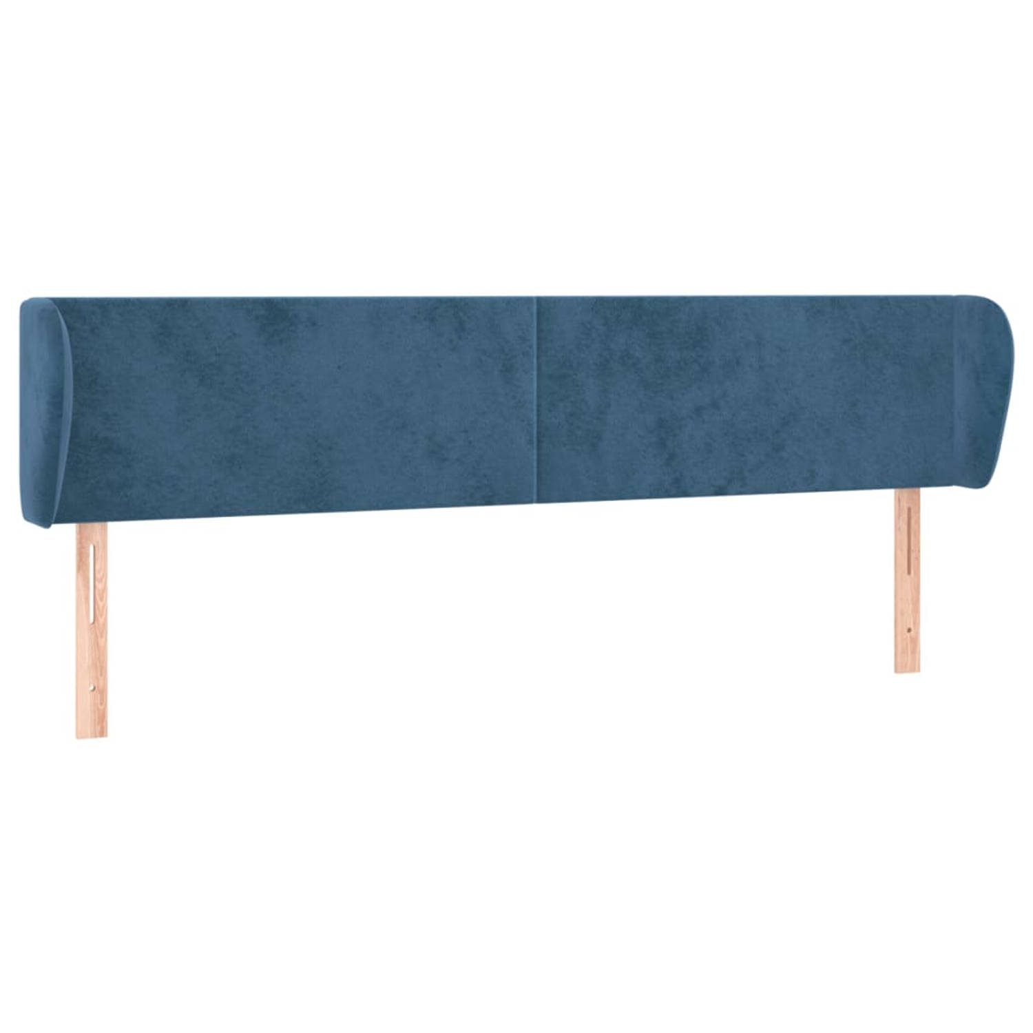 The Living Store Klassiek Donkerblauw Hoofdbord - 183x23x78/88 cm - Fluweel - Hout - Verstelbaar en Comfortabel