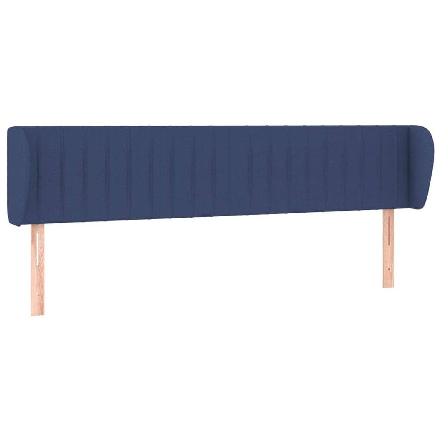 The Living Store Hoofdbord met randen 183x23x78/88 cm stof blauw - Bedonderdeel