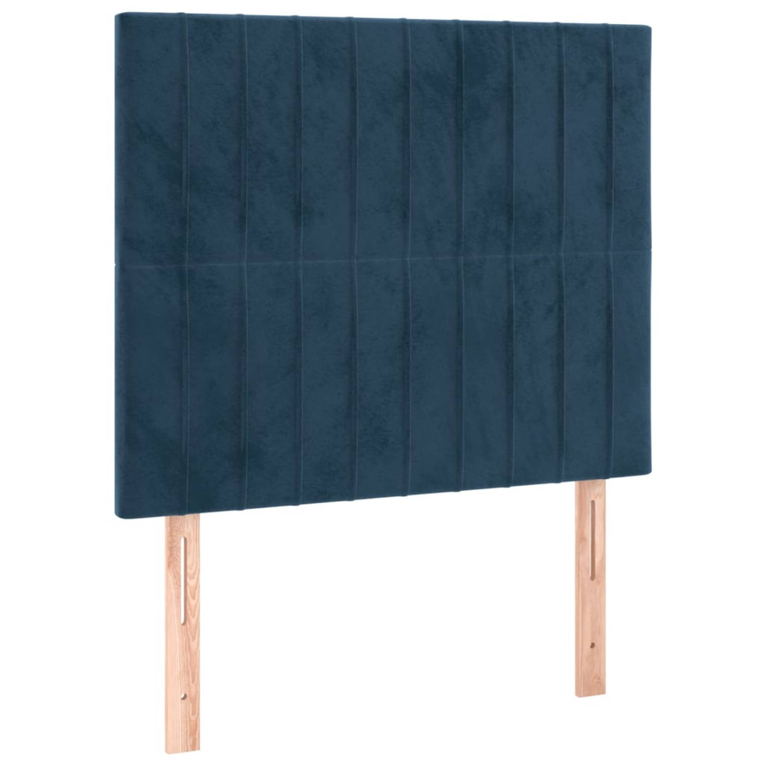 The Living Store Hoofdbord - Bed Hoofdeind - Donkerblauw Fluweel 100x5x118cm - Verstelbaar