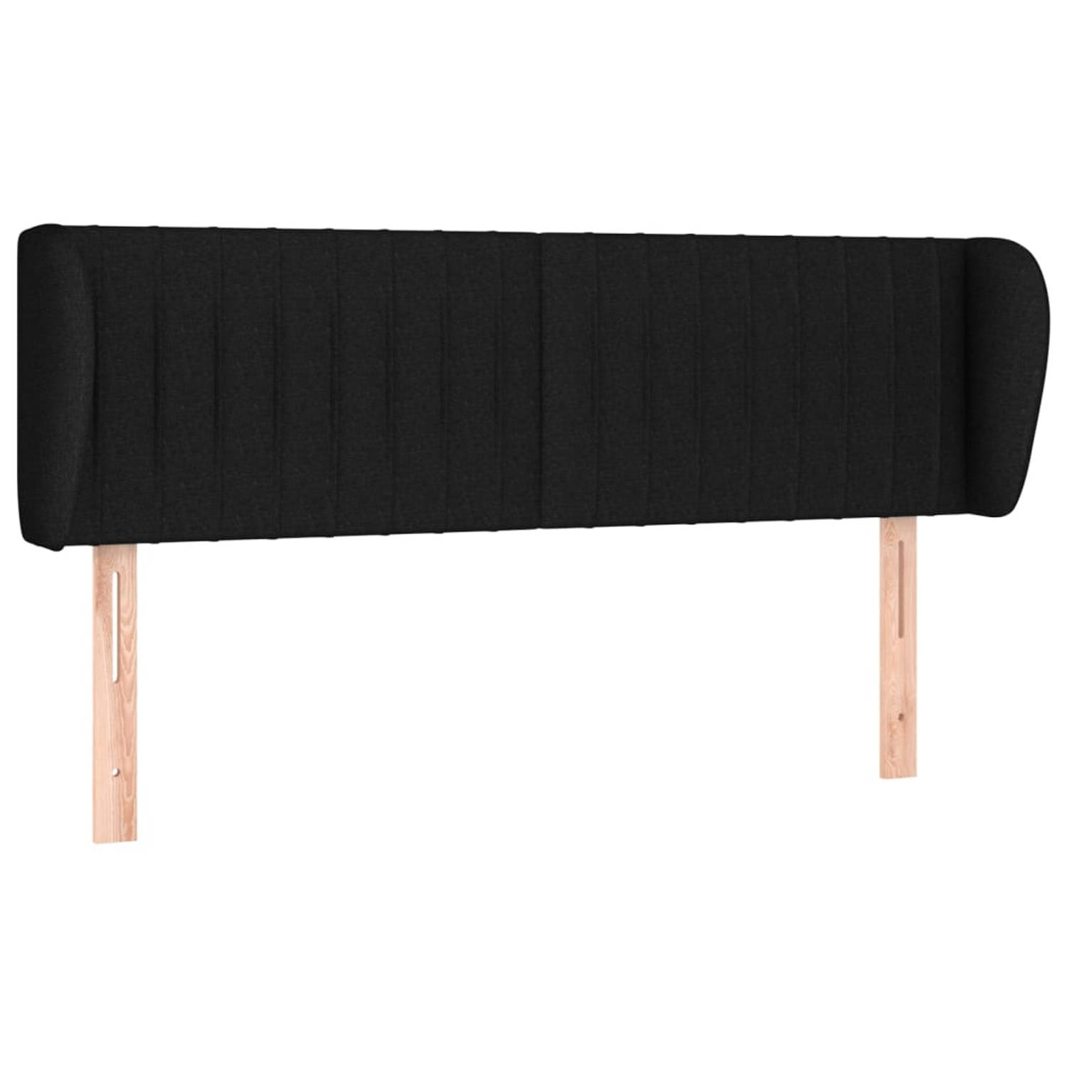 The Living Store Hoofdbord - Hoofdeind zwart stof - Verstelbare hoogte - Comfortabele ondersteuning - Duurzaam materiaal - Stevige houten poten - For 147 x 23 x 78/88 cm