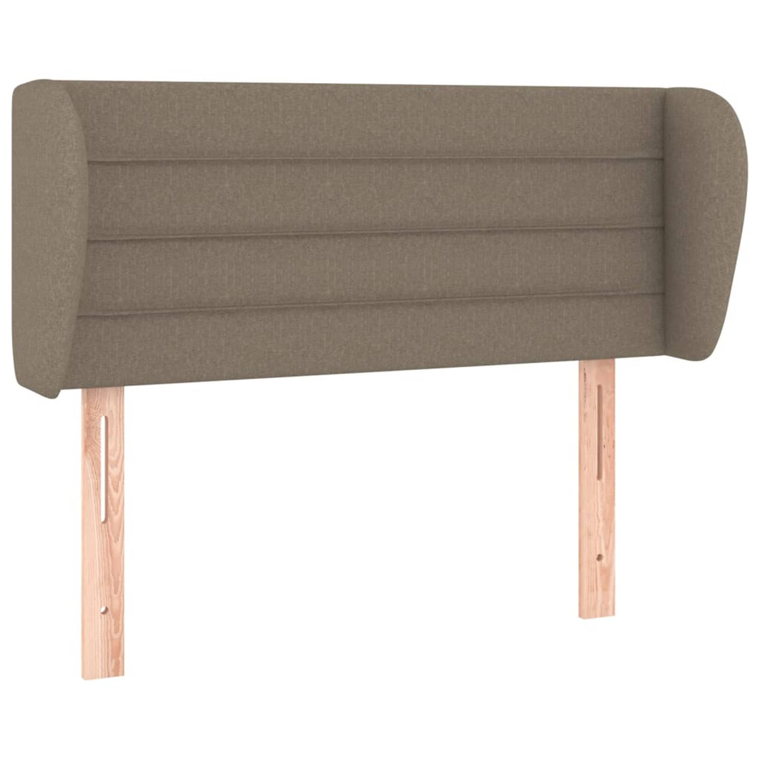 The Living Store Hoofdbord met randen 103x23x78/88 cm stof taupe - Bedonderdeel