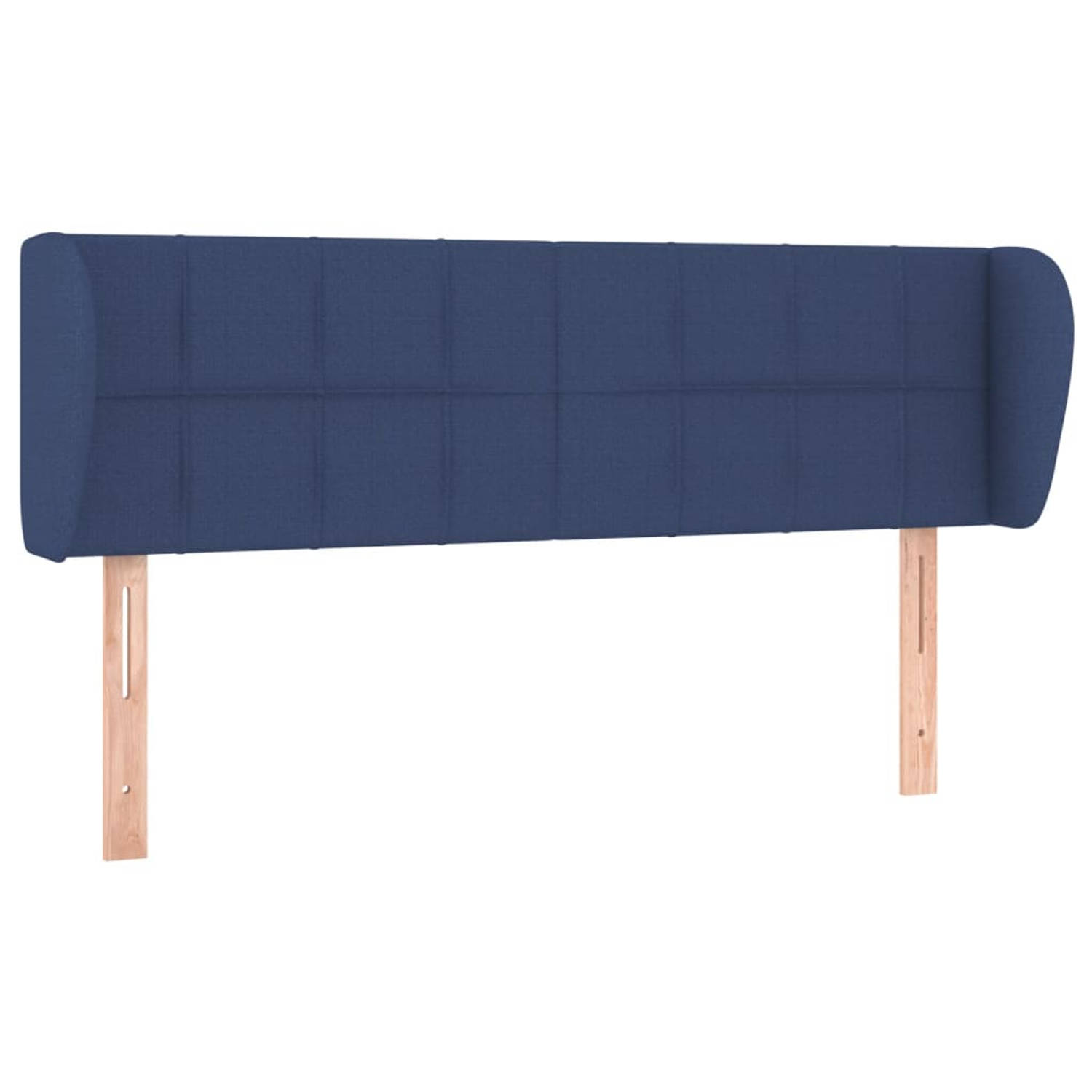 The Living Store Hoofdbord - Classic Blue - 147 x 23 x 78/88 cm - Duurzaam stof en hout - Verstelbare hoogte - Comfortabele ondersteuning