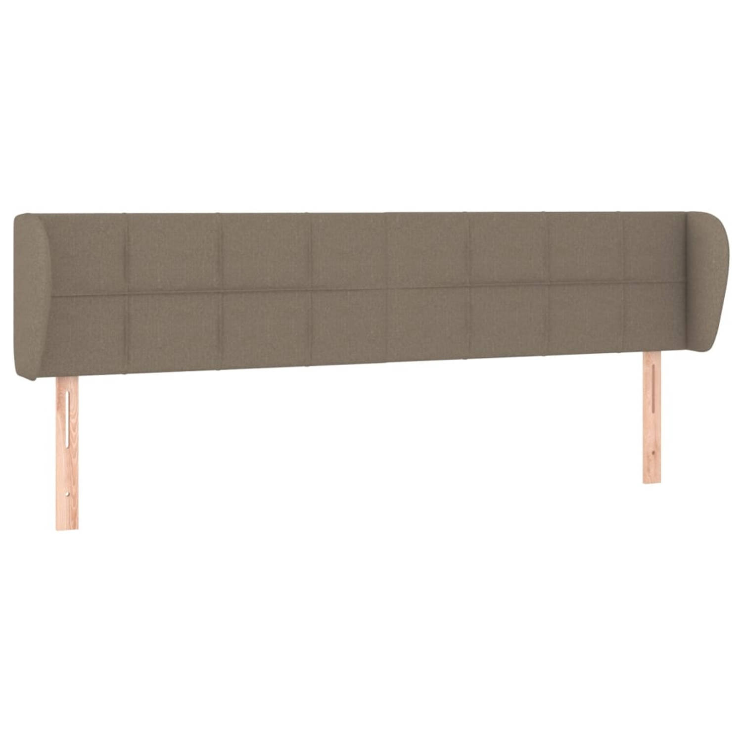 The Living Store Hoofdbord met randen 163x23x78/88 cm stof taupe - Bedonderdeel