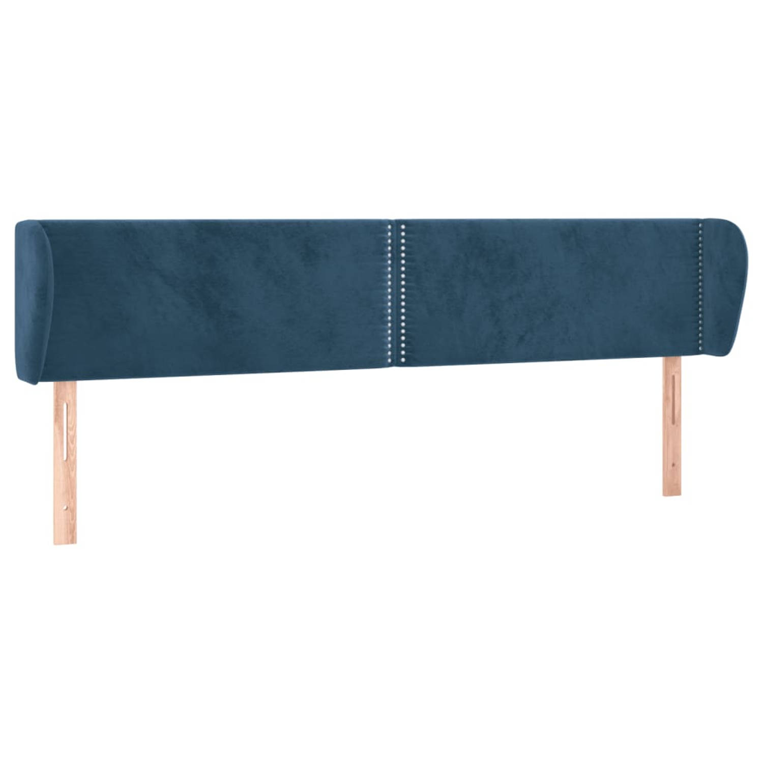 The Living Store Hoofdeind Classic - Hoofdborden - 183x23x78/88 cm - Donkerblauw Fluweel