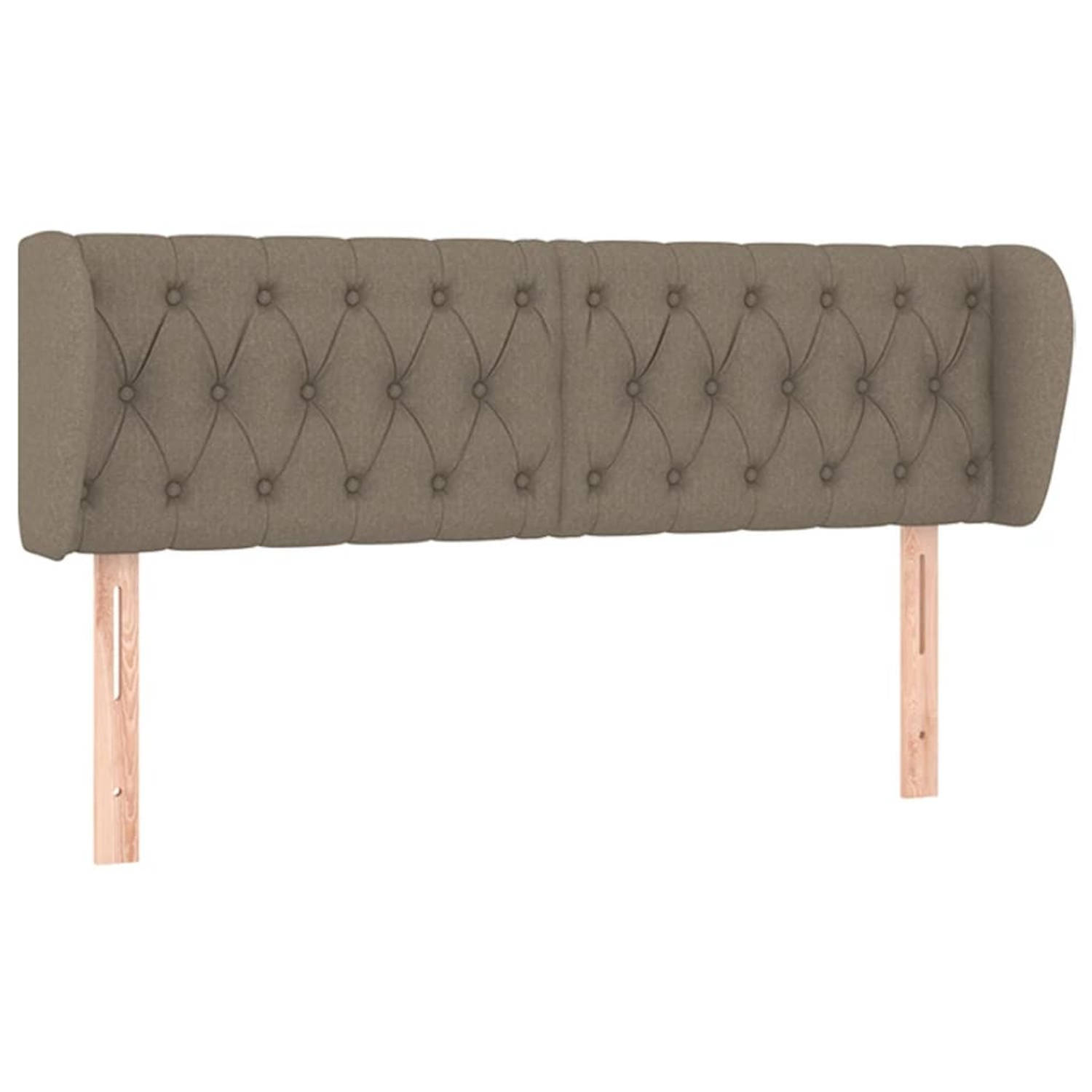 The Living Store Hoofdbord met randen 163x23x78/88 cm stof taupe - Bedonderdeel