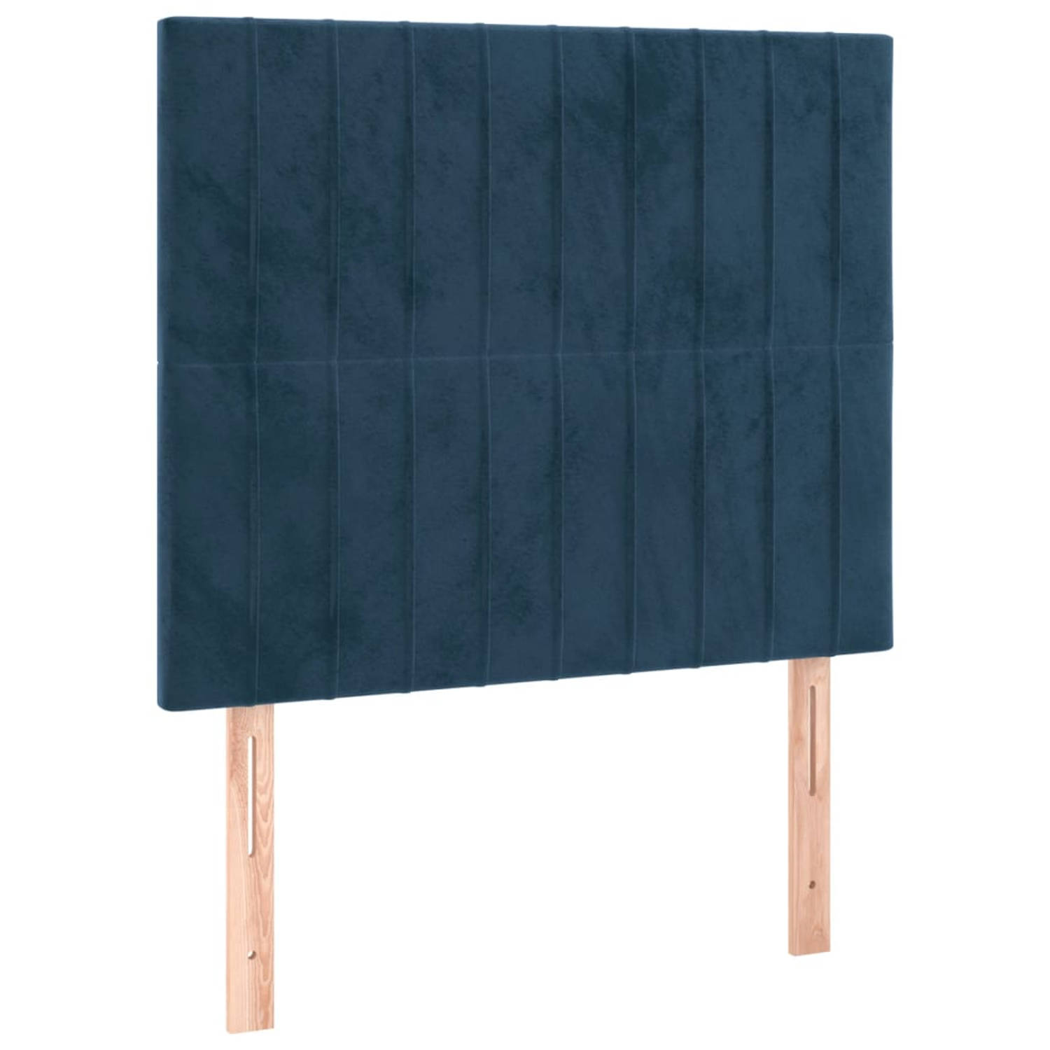 The Living Store Hoofdbord Classic - 90 x 5 x 118/128 cm - Donkerblauw fluweel