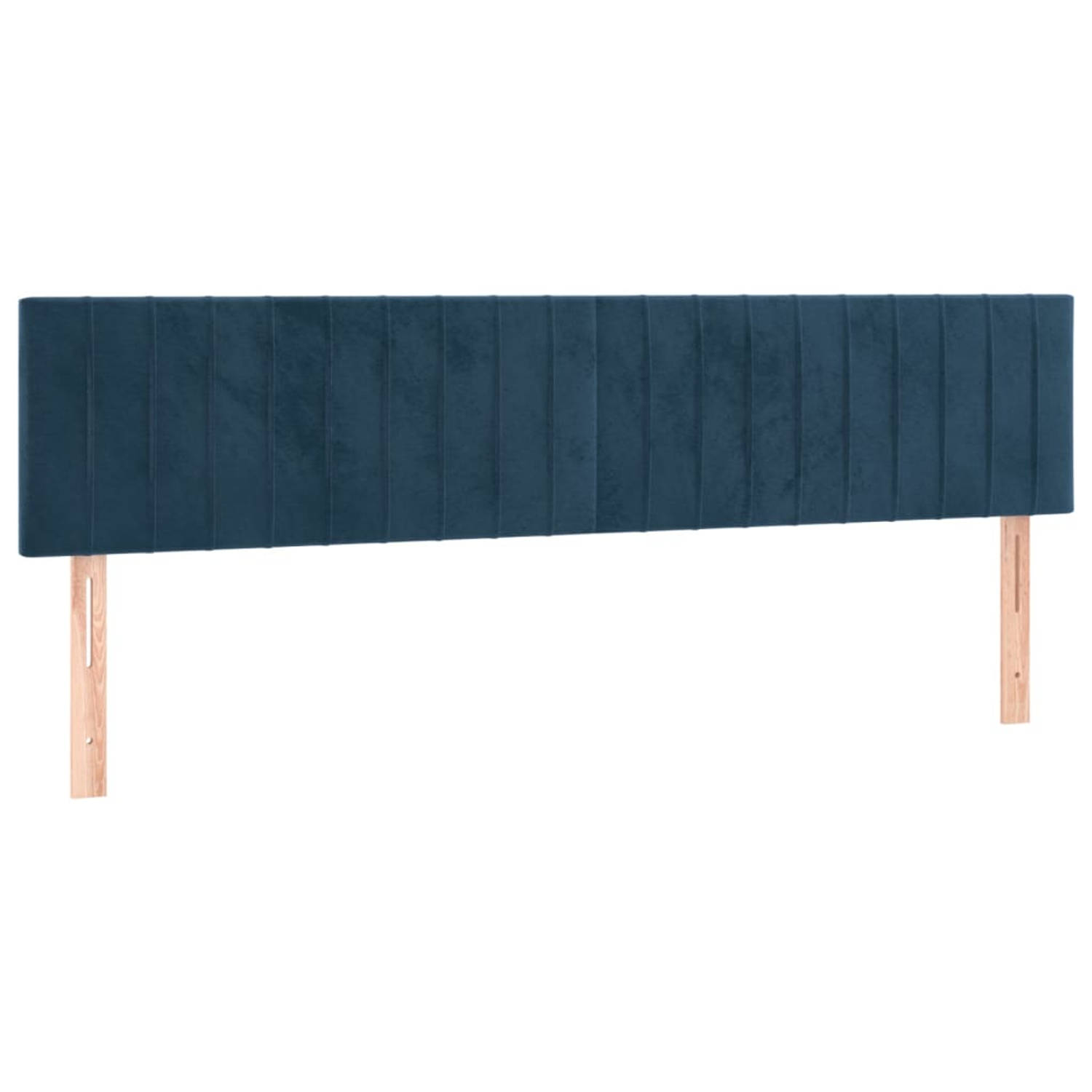 The Living Store Hoofdbord - Hoofdeind Set - Donkerblauw - 180 x 5 x 78/88 cm - Fluweel - Hout - Verstelbaar - Comfortabel rugondersteuning