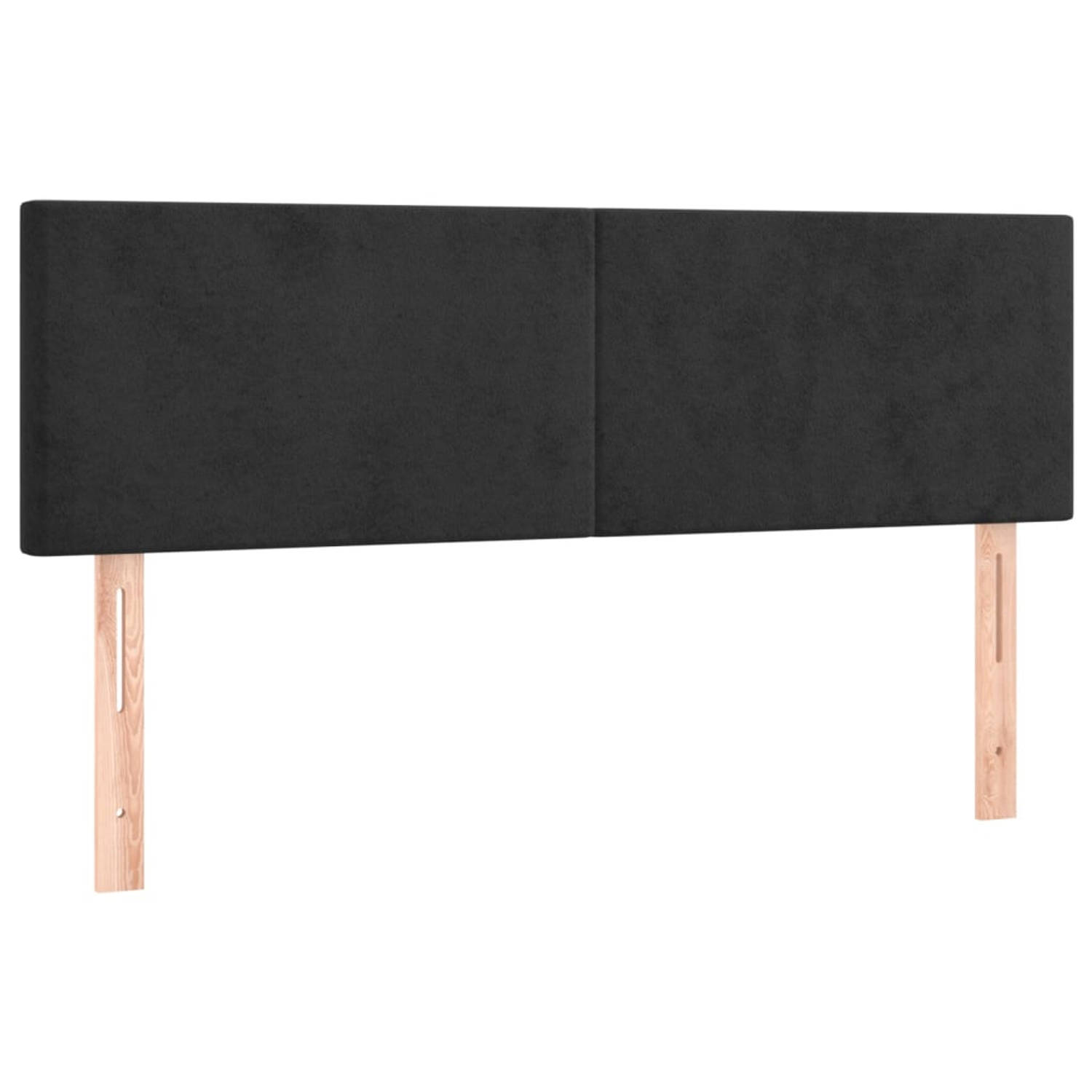 The Living Store Hoofdeind - 144 x 5 x 78/88 cm - Zwart Fluwelen hoofdbord voor complete uitstraling in elke slaapkamer - Stevige poten - verstelbare hoogte - comfortabele onderste