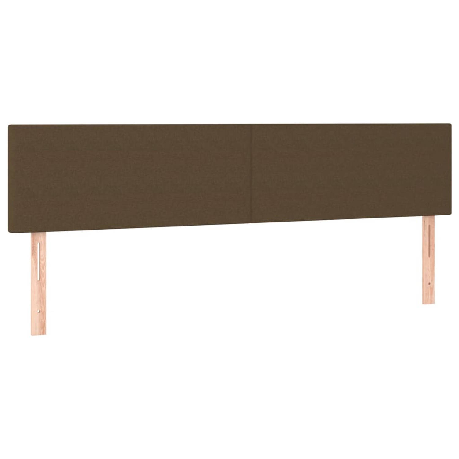 The Living Store Hoofdbord Bed - 200 x 5 x 78/88 cm - Donkerbruin