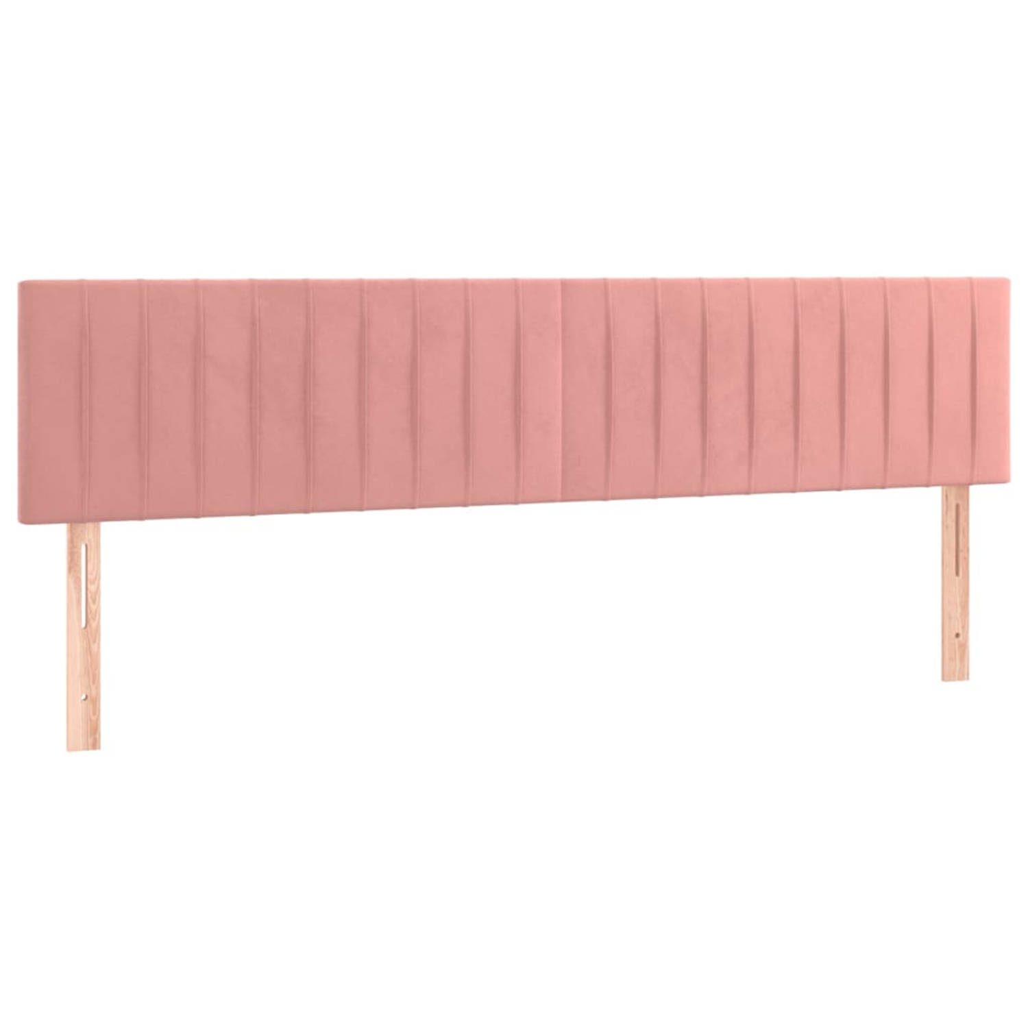 The Living Store Hoofdborden 2 st 80x5x78/88 cm fluweel roze - Bedonderdeel