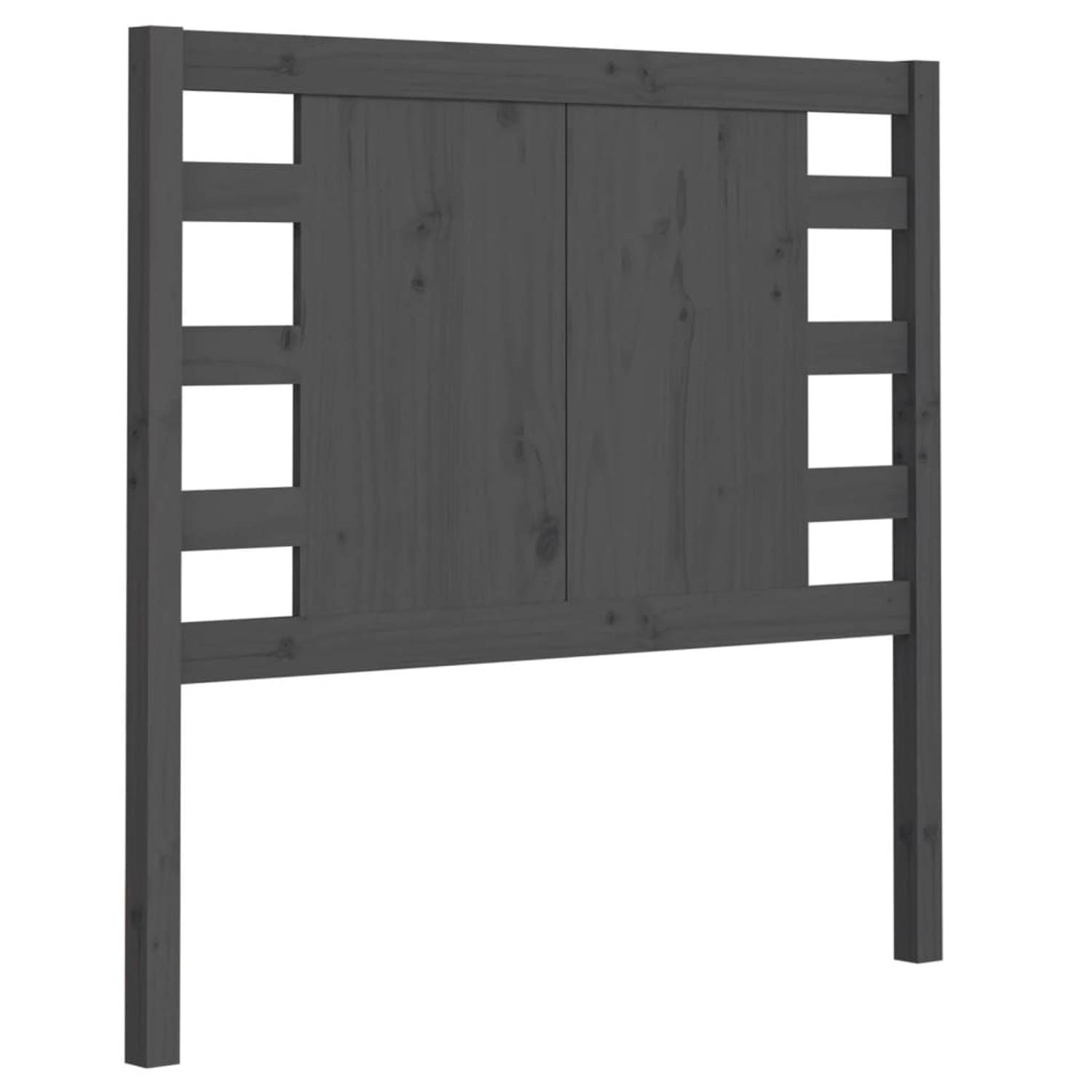 The Living Store houten hoofdeinde Rustic - Meubels - 81x4x100cm - Grijs