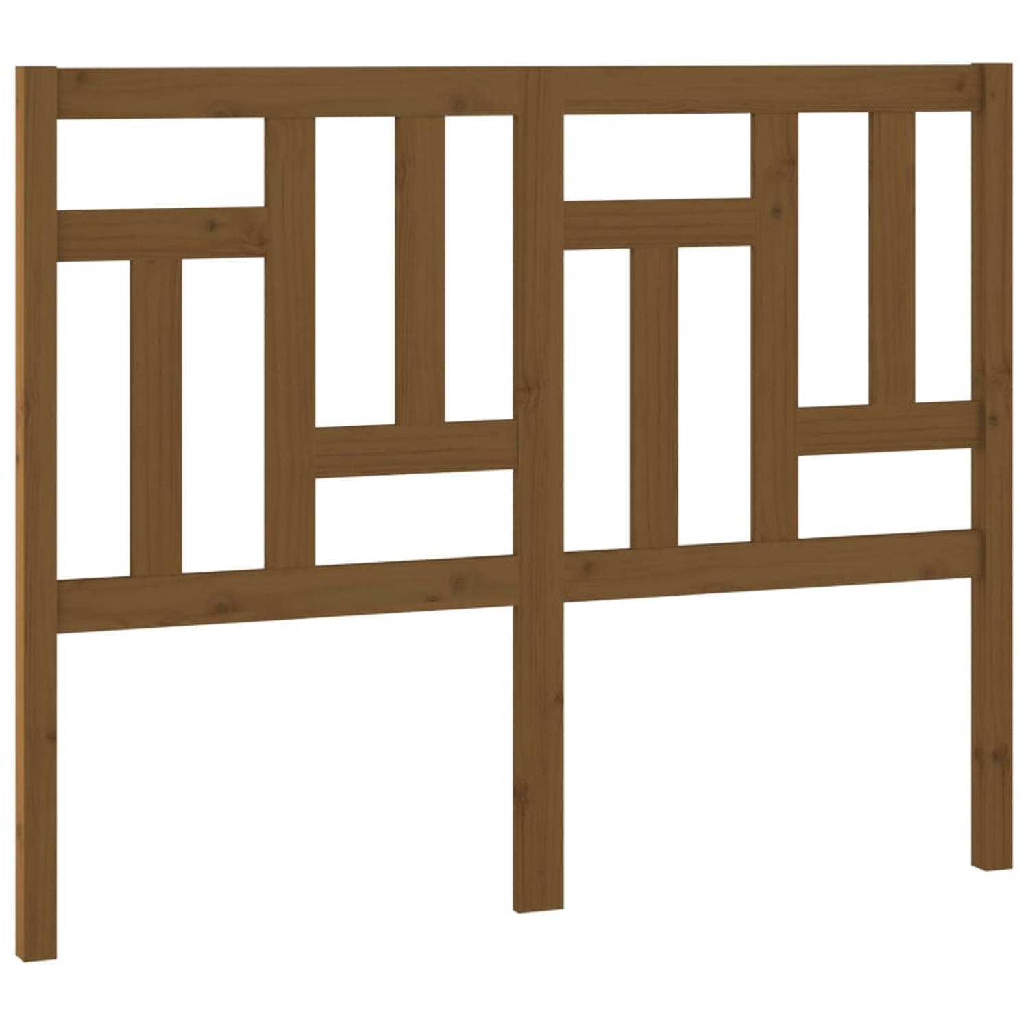 The Living Store Hoofdbord 205-5x4x100 cm massief grenenhout honingbruin - Bedonderdeel