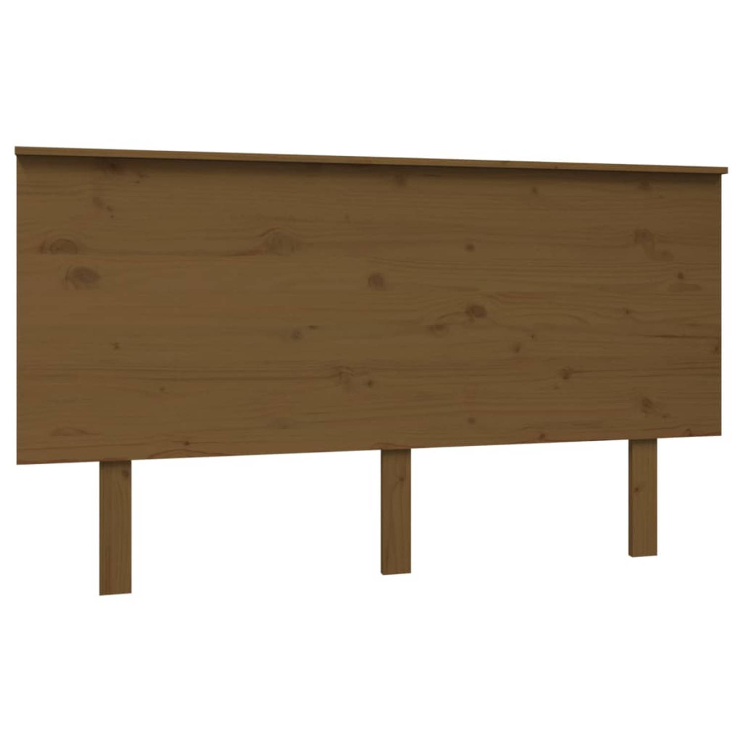 The Living Store Hoofdbord 144x6x82-5 cm massief grenenhout honingbruin - Bedonderdeel