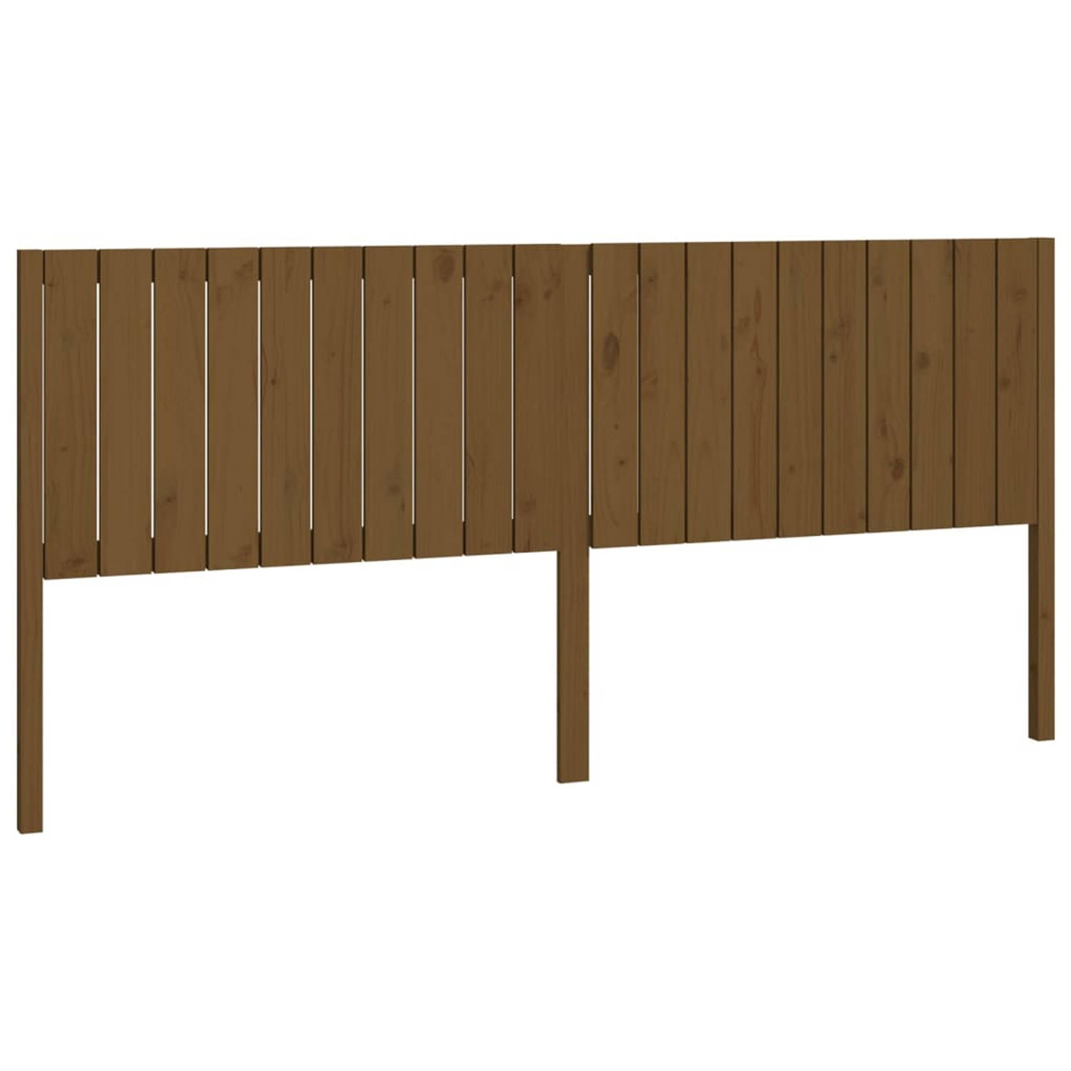 The Living Store Hoofdbord 205-5x4x100 cm massief grenenhout honingbruin - Bedonderdeel