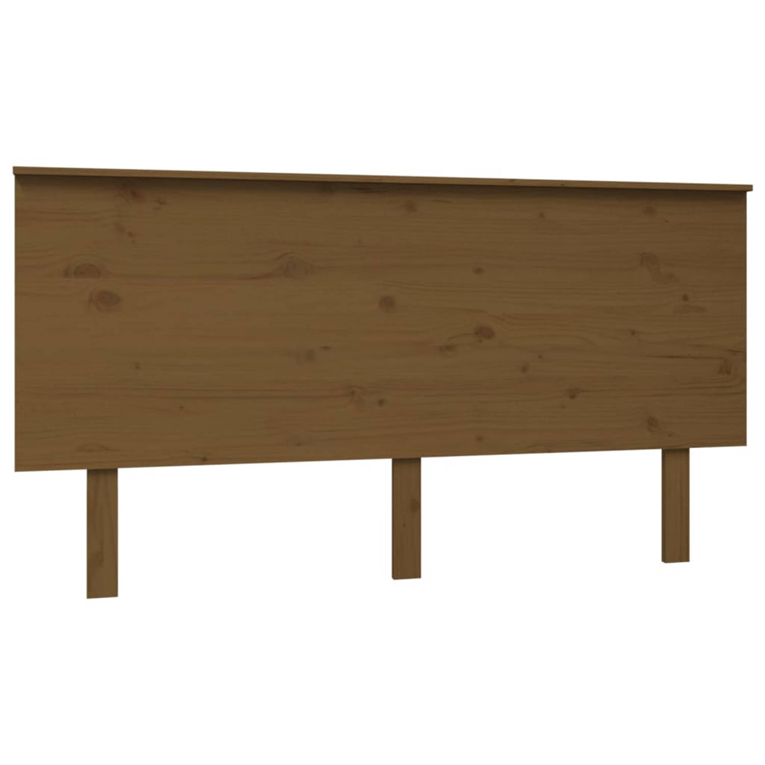 The Living Store Hoofdbord 154x6x82-5 cm massief grenenhout honingbruin - Bedonderdeel