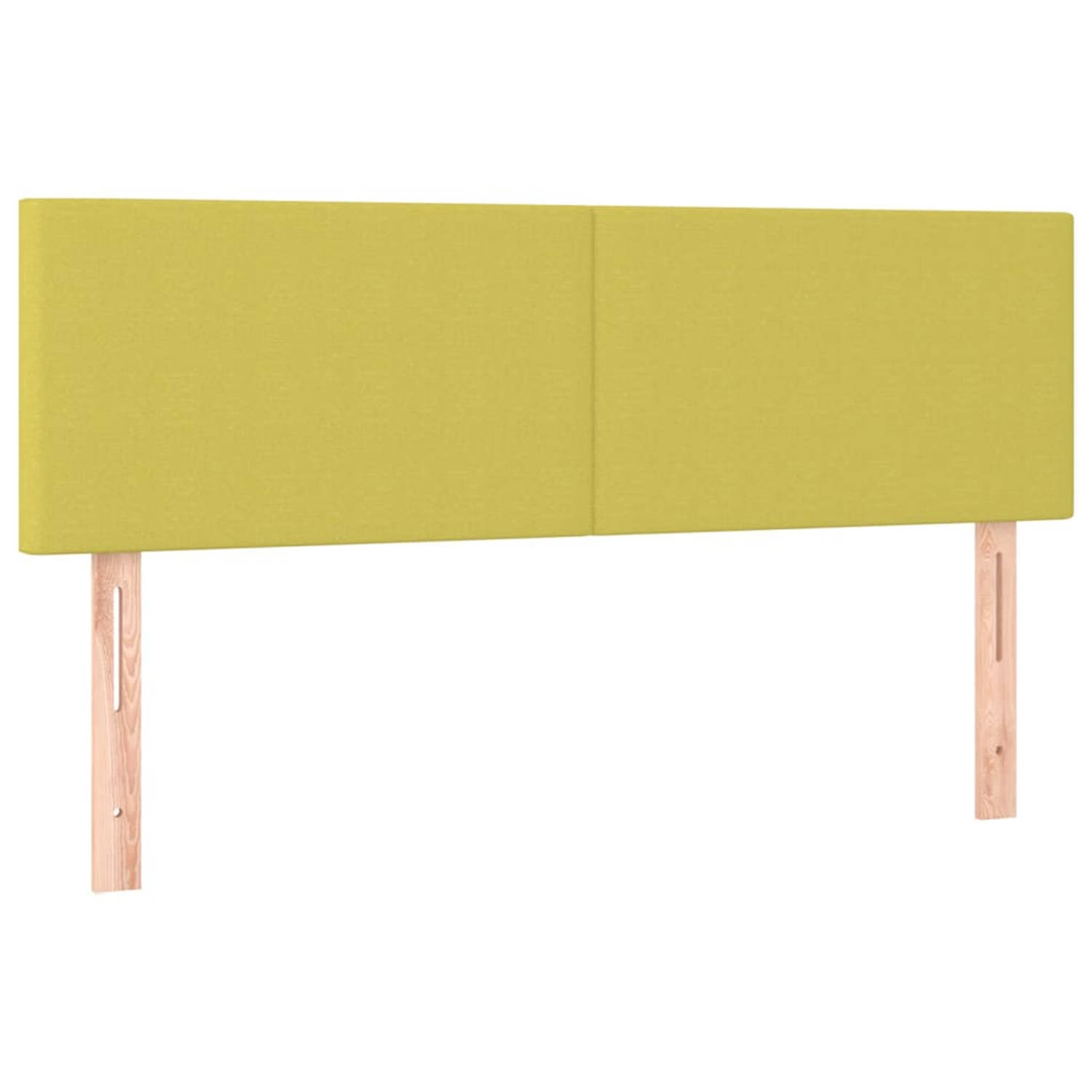 The Living Store Hoofdborden 2 st 72x5x78/88 cm stof groen - Bedonderdeel