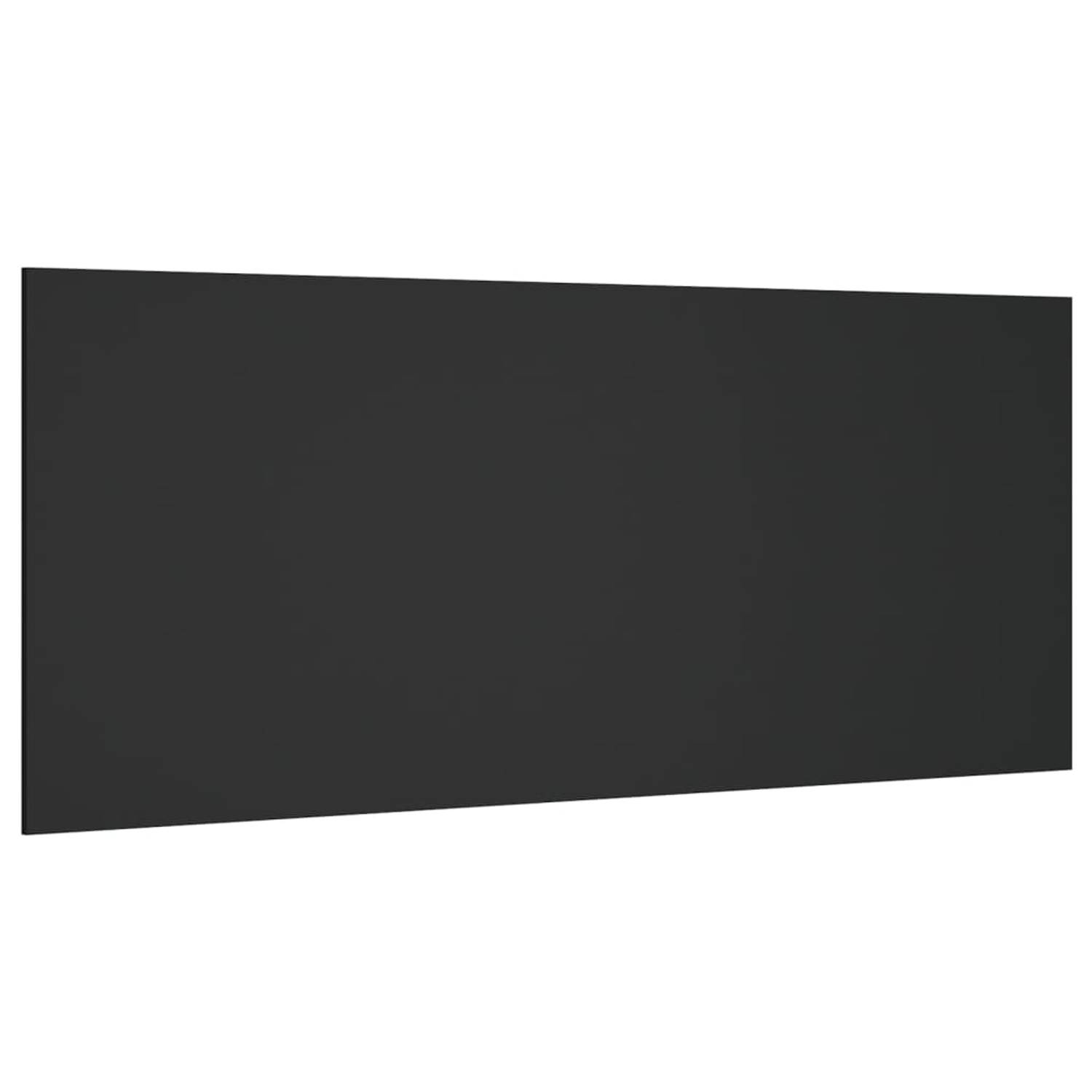The Living Store Hoofdbord 200x1-5x80 cm bewerkt hout zwart - Bedonderdeel