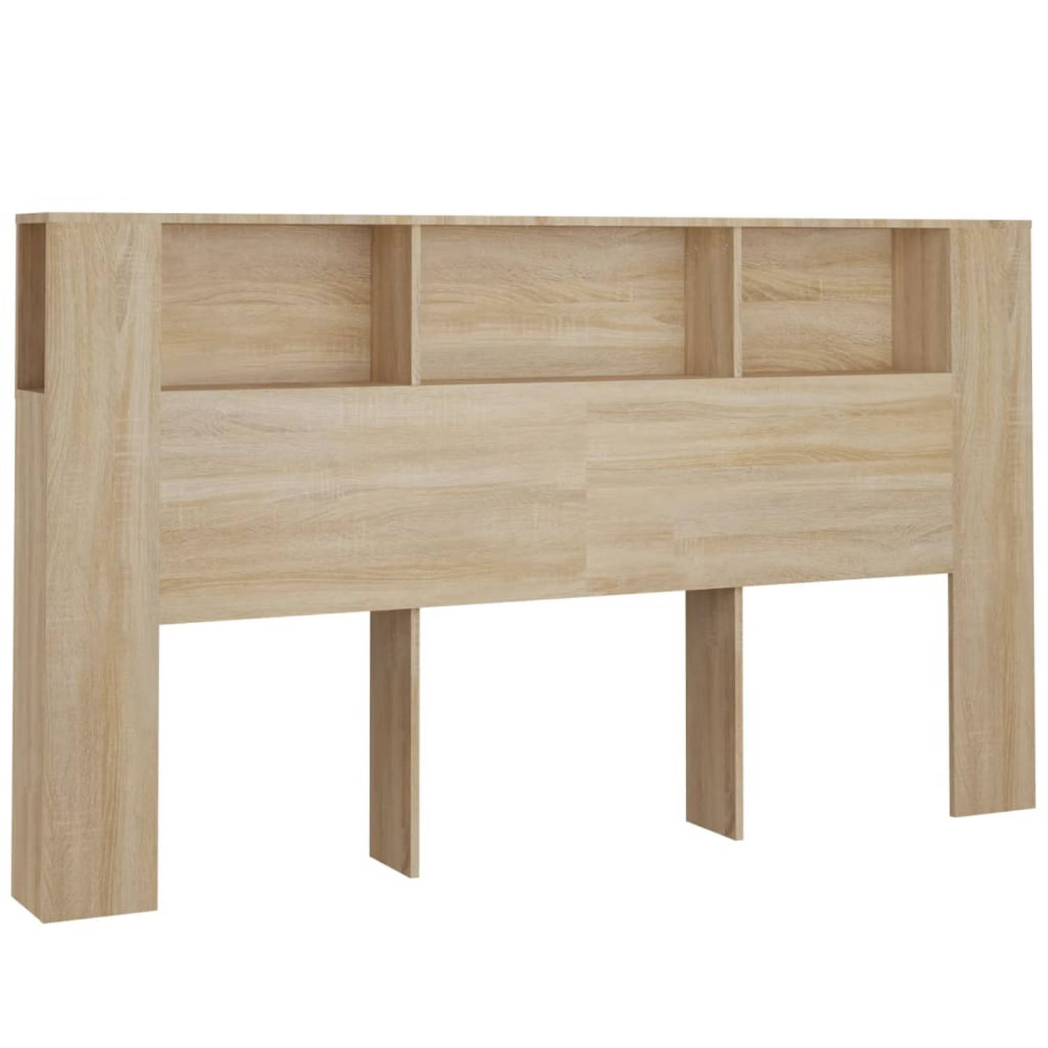 The Living Store Hoofdbordkast 180x18-5x104-5 cm sonoma eikenkleurig - Bedonderdeel