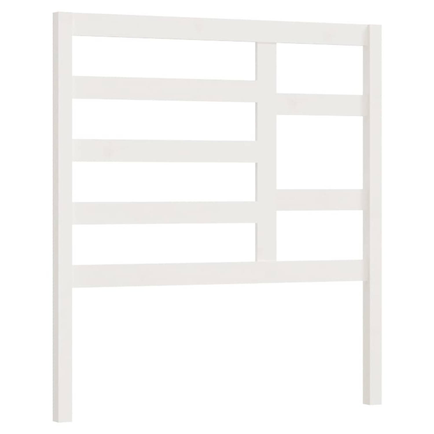 The Living Store Houten Hoofdeinde - 106 x 4 x 104 cm - Klassieke witte kleur