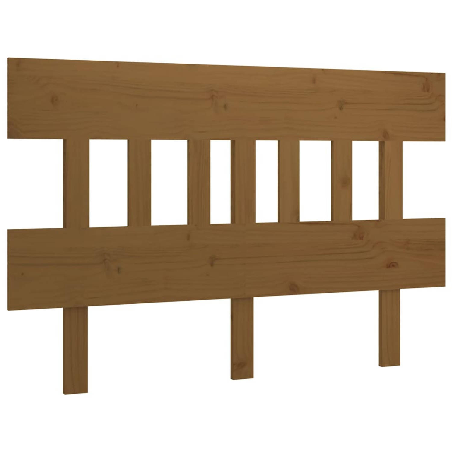 The Living Store Houten Hoofdbord - Grenenhout - Rustiek design - 203.5 x 3 x 81 cm - Honingbruin