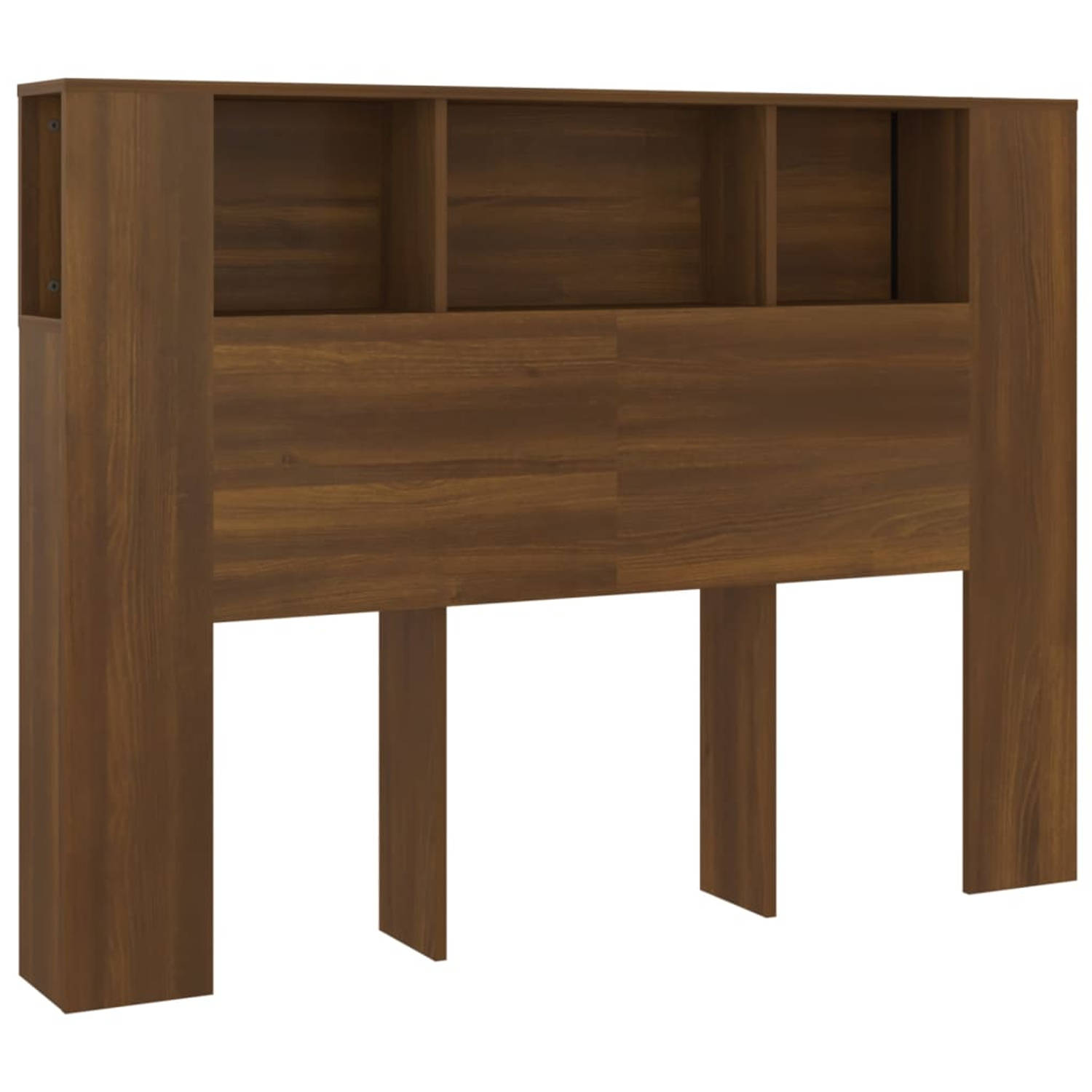 The Living Store Wandhoofdbordkast - Bruineiken - 140 x 18.5 x 104.5 cm - Bewerkt hout