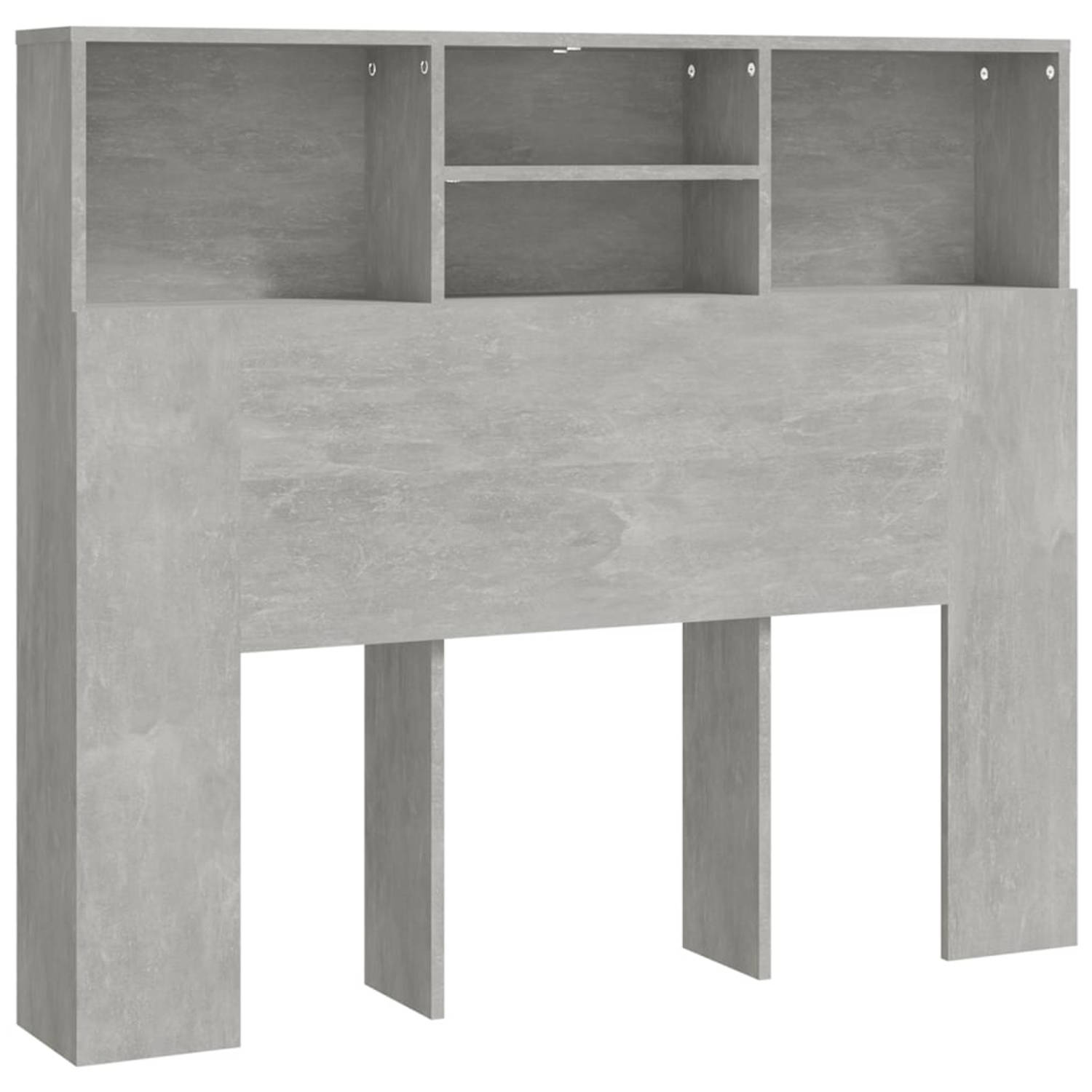 The Living Store Hoofdbordkast 120x19x103-5 cm betongrijs - Bedonderdeel