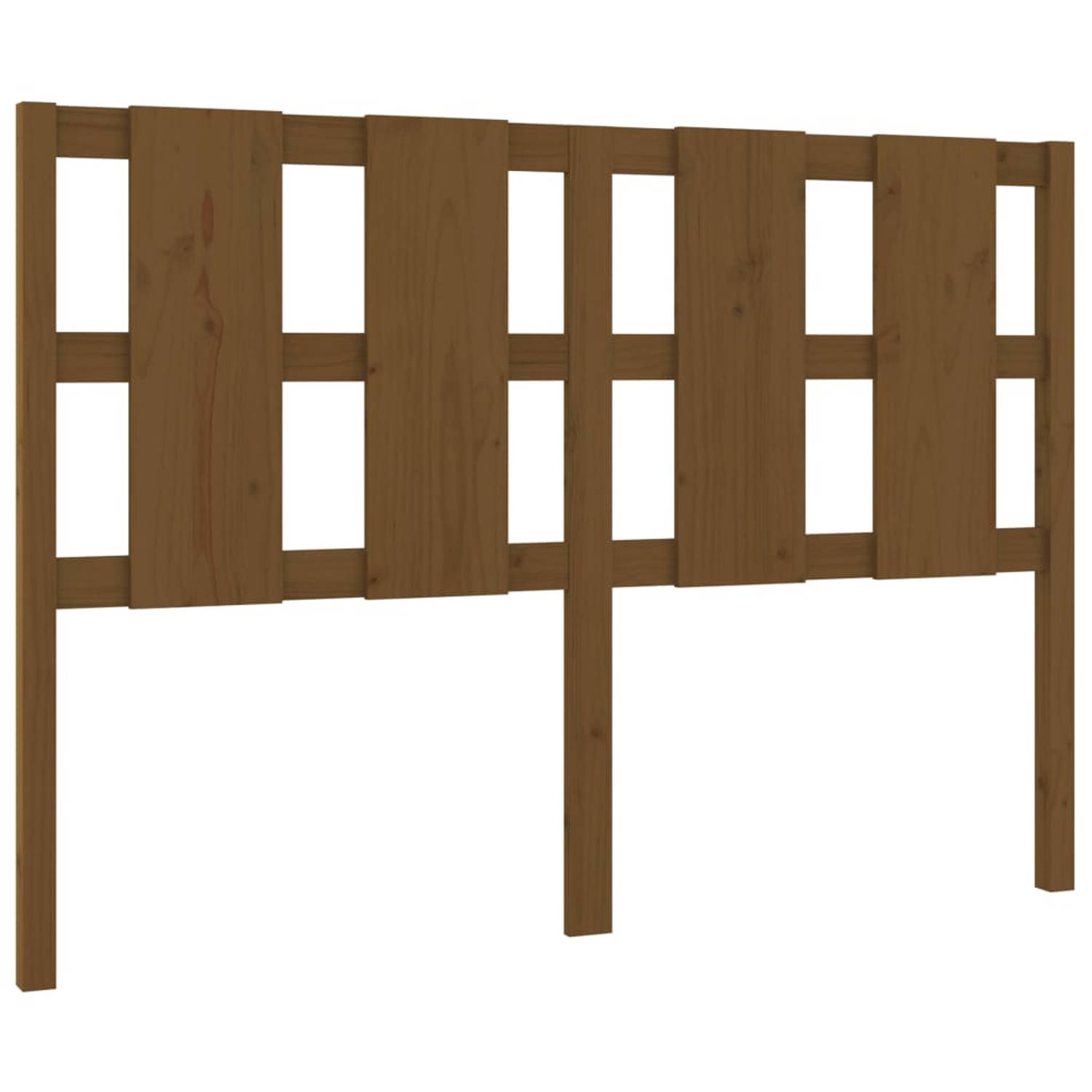 The Living Store Hoofdbord 140-5x4x100 cm massief grenenhout honingbruin - Bedonderdeel
