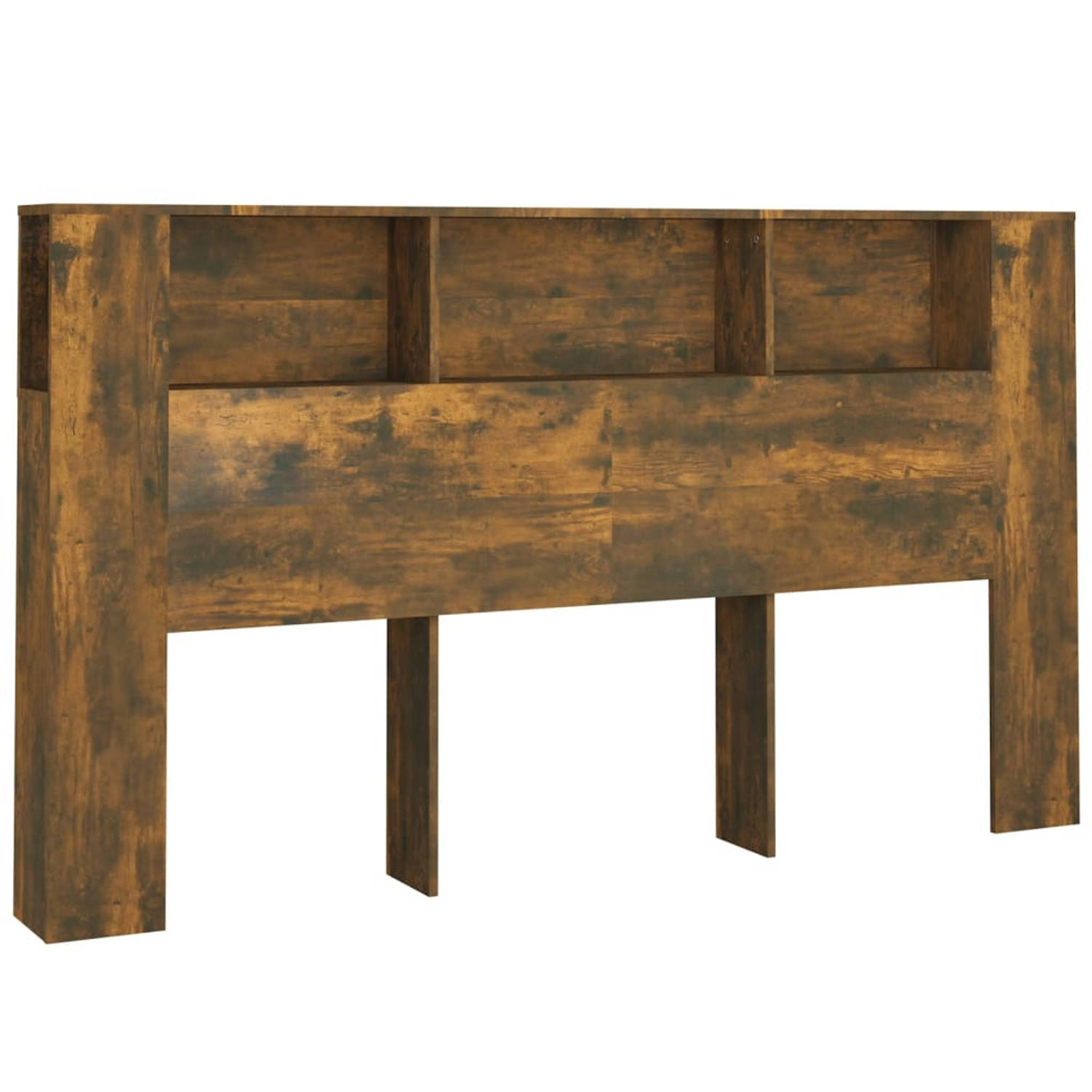 The Living Store Hoofdbordkast 180x18-5x104-5 cm gerookt eikenkleurig - Bedonderdeel