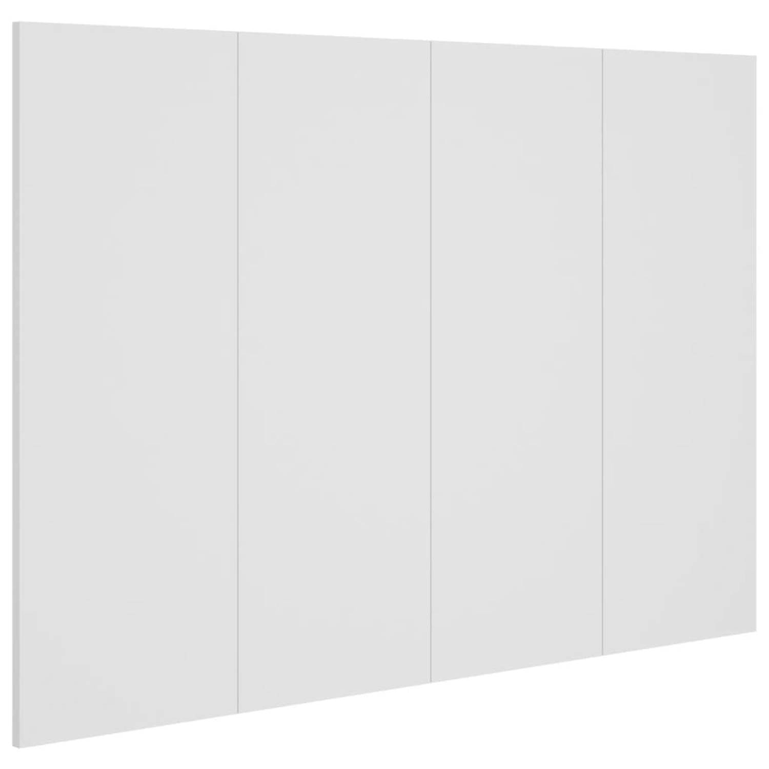 The Living Store Wandhoofdbord - Klassiek - Wit - 120 x 1.5 x 80 cm - Bewerkt hout