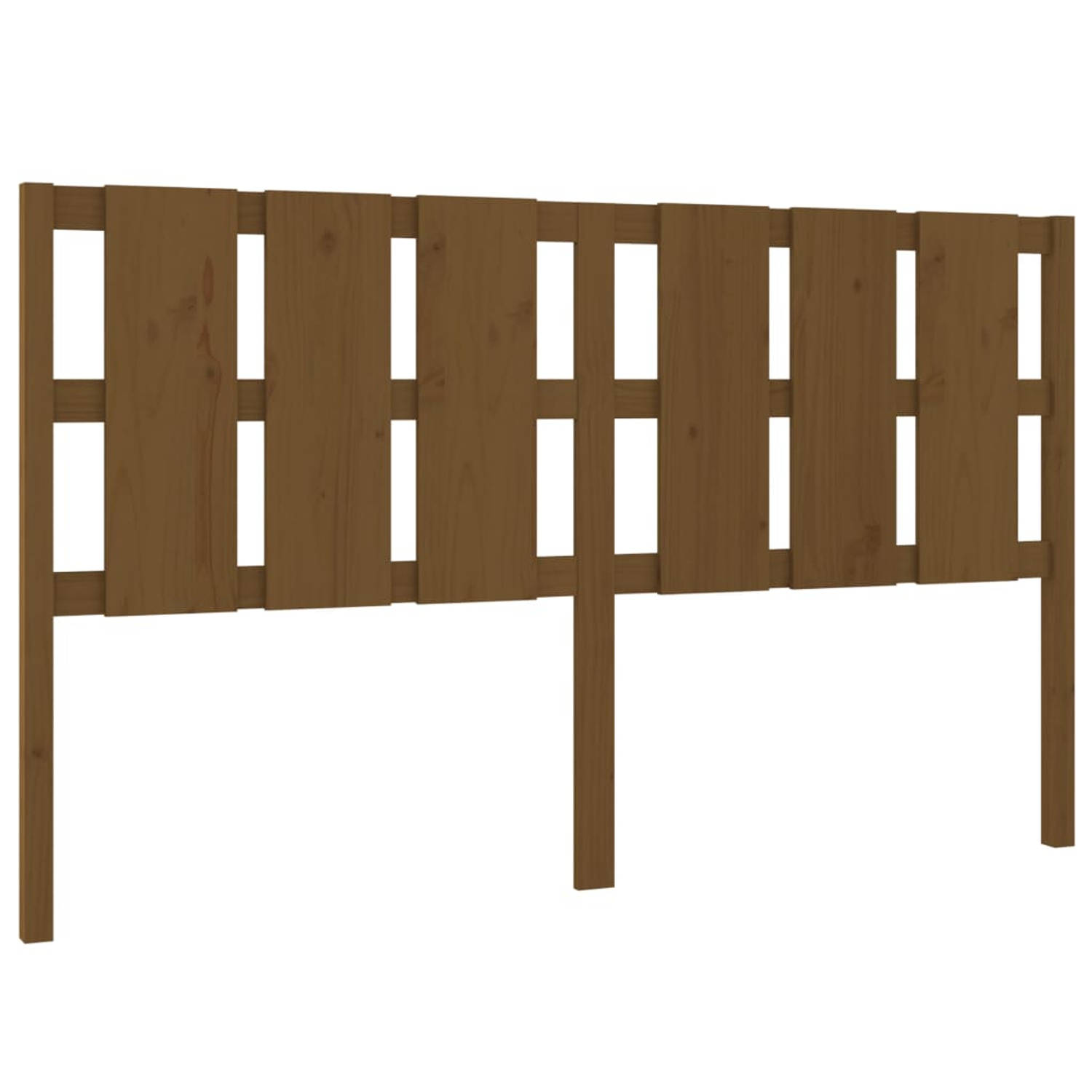 The Living Store Hoofdbord 185-5x4x100 cm massief grenenhout honingbruin - Bedonderdeel