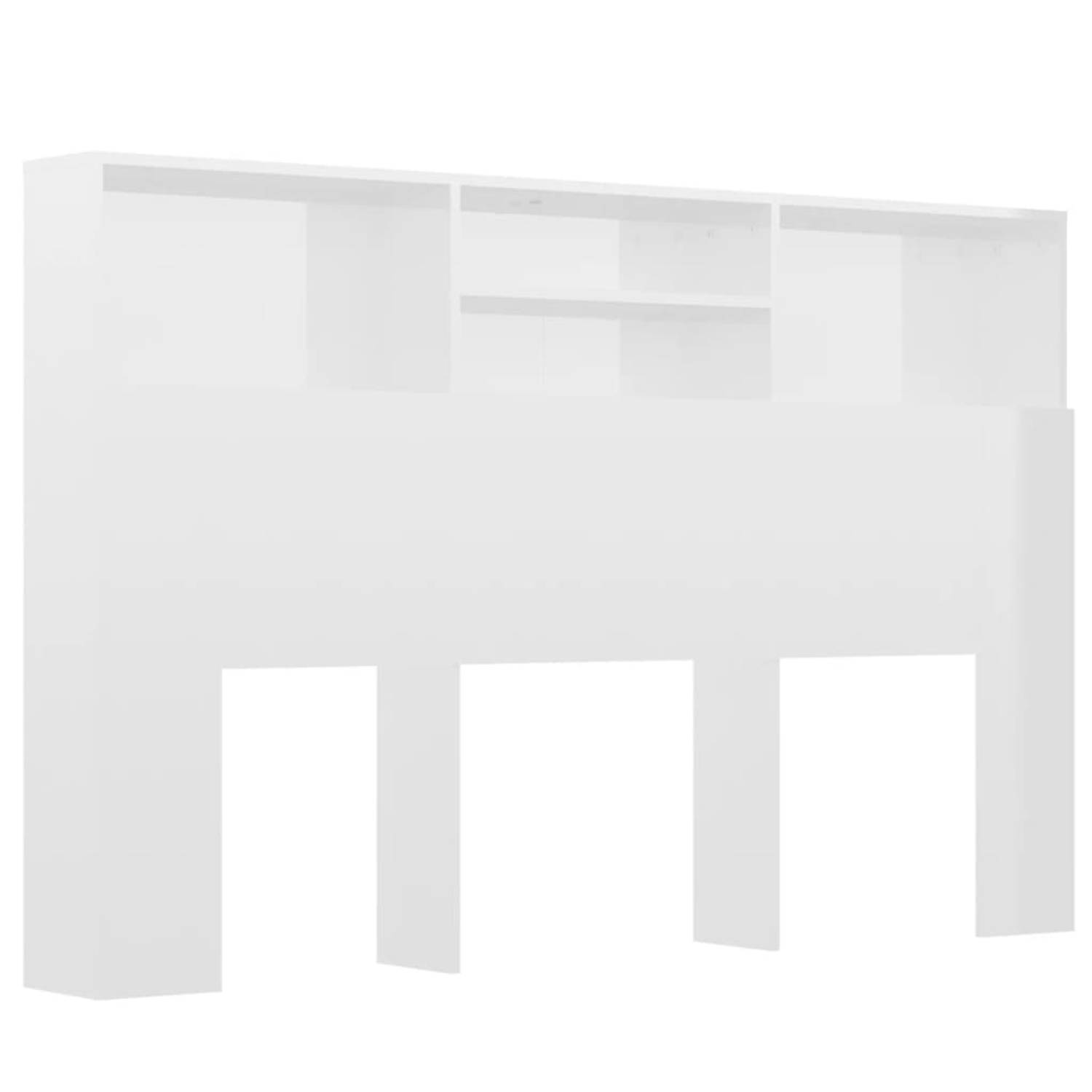 The Living Store Hoofdbordkast - wandmontage - 160 x 19 x 103.5 cm - hoogglans wit