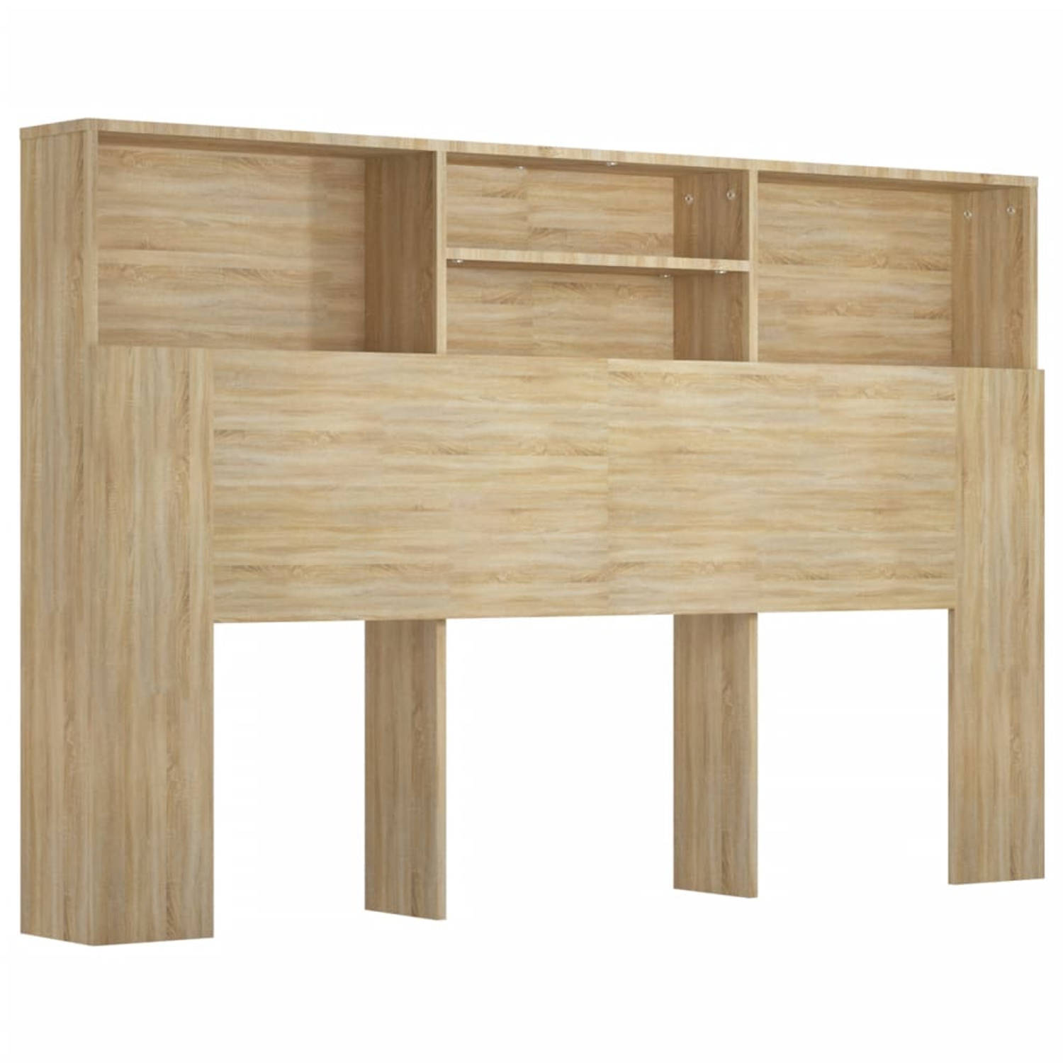 The Living Store Hoofdbordkast 160x19x103-5 cm sonoma eikenkleurig - Bedonderdeel