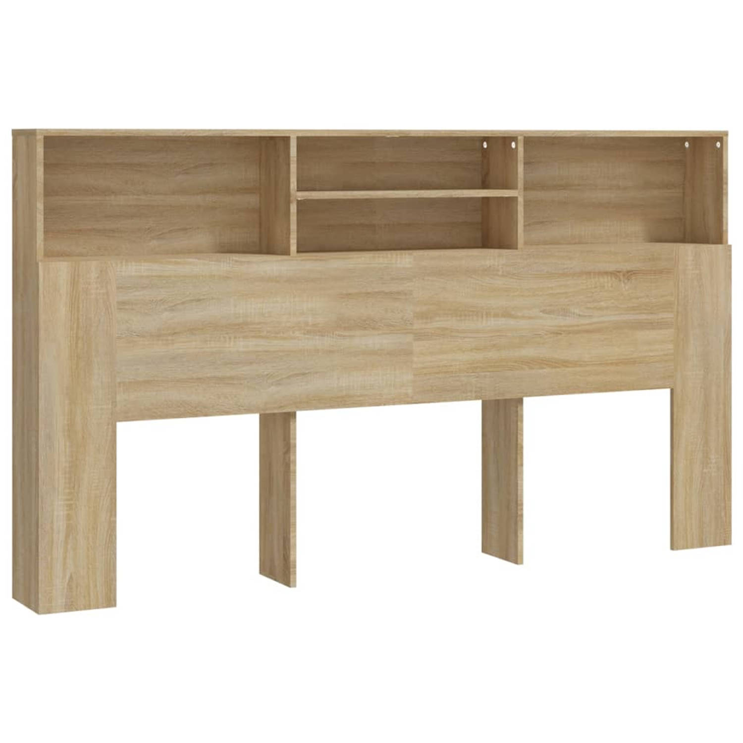 The Living Store Hoofdbordkast 180x19x103-5 cm sonoma eikenkleurig - Bedonderdeel