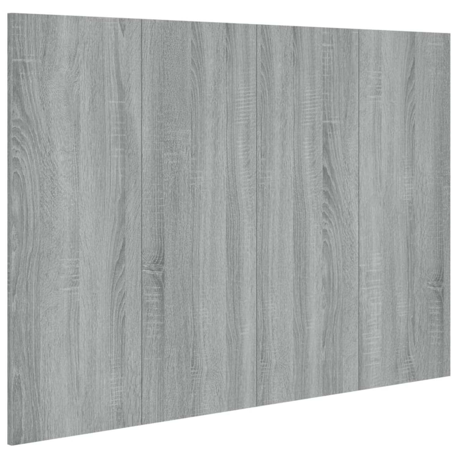 The Living Store Hoofdbord 120x1-5x80 cm bewerkt hout grijs sonoma eikenkleurig - Bedonderdeel