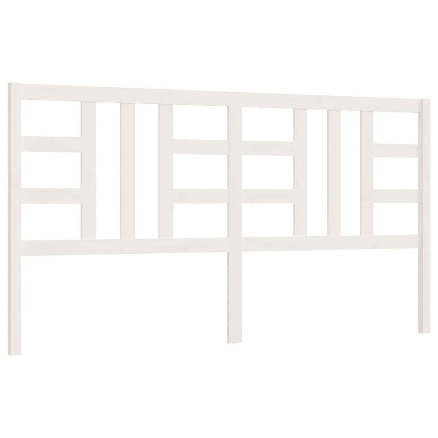 The Living Store Houten Hoofdeinde - Trendy - Hoofdbord - 206 x 4 x 100 cm - Wit - Massief Grenenhout